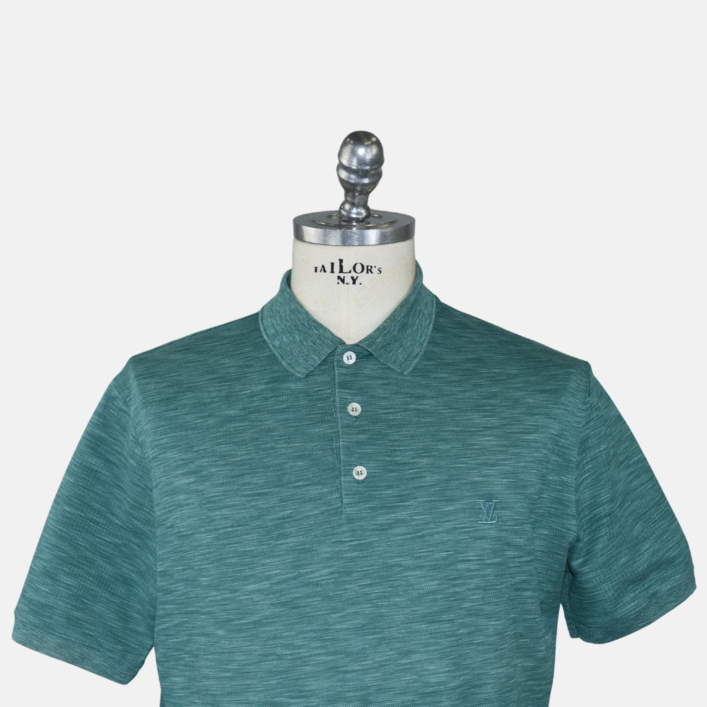 Green Melange Cotton Poloshirt (XL)