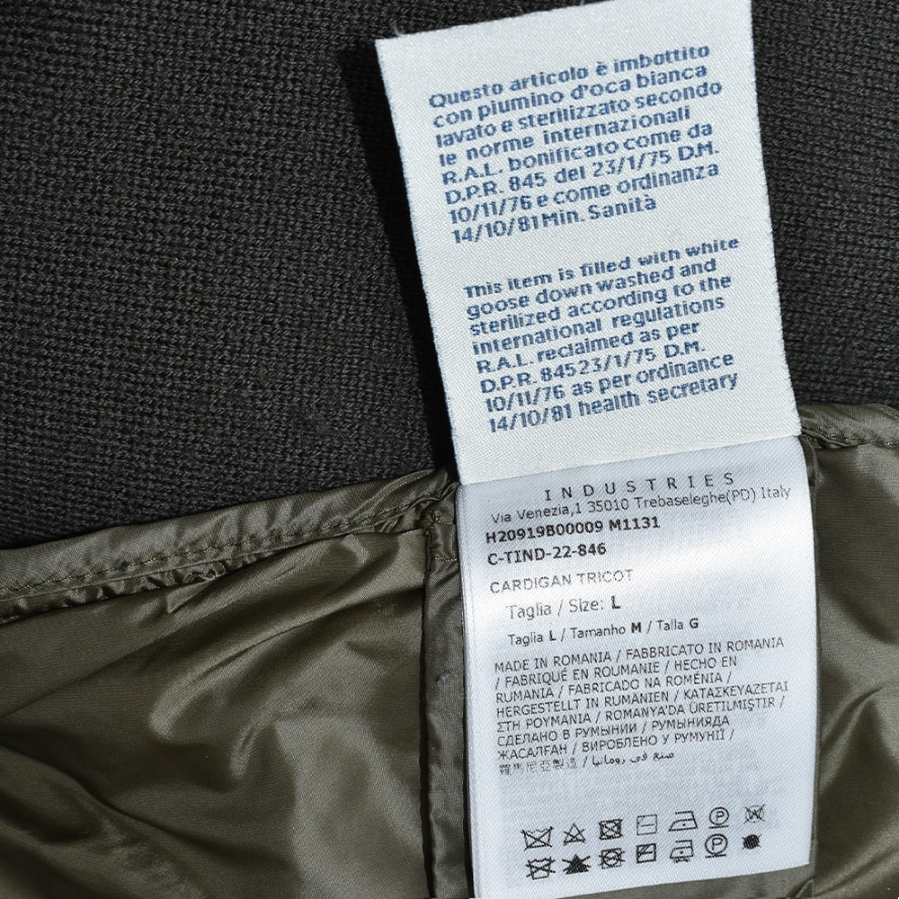 Khaki Hybrid Fabric Down Jacket (L)