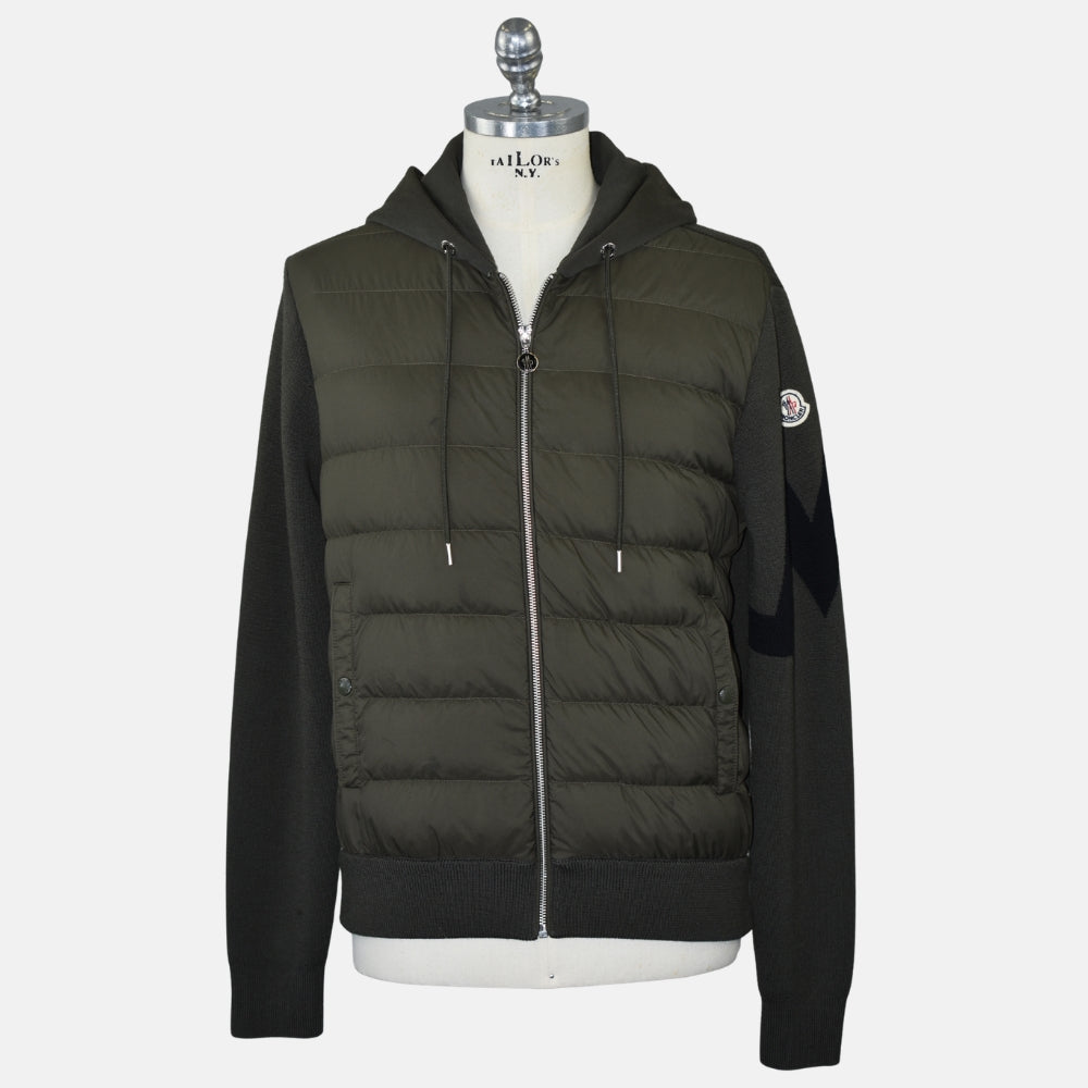 Khaki Hybrid Fabric Down Jacket (L)