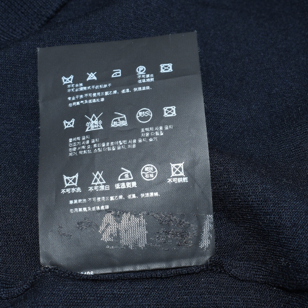 Midnight Blue Silk V-Neck Sweater (EU 56)