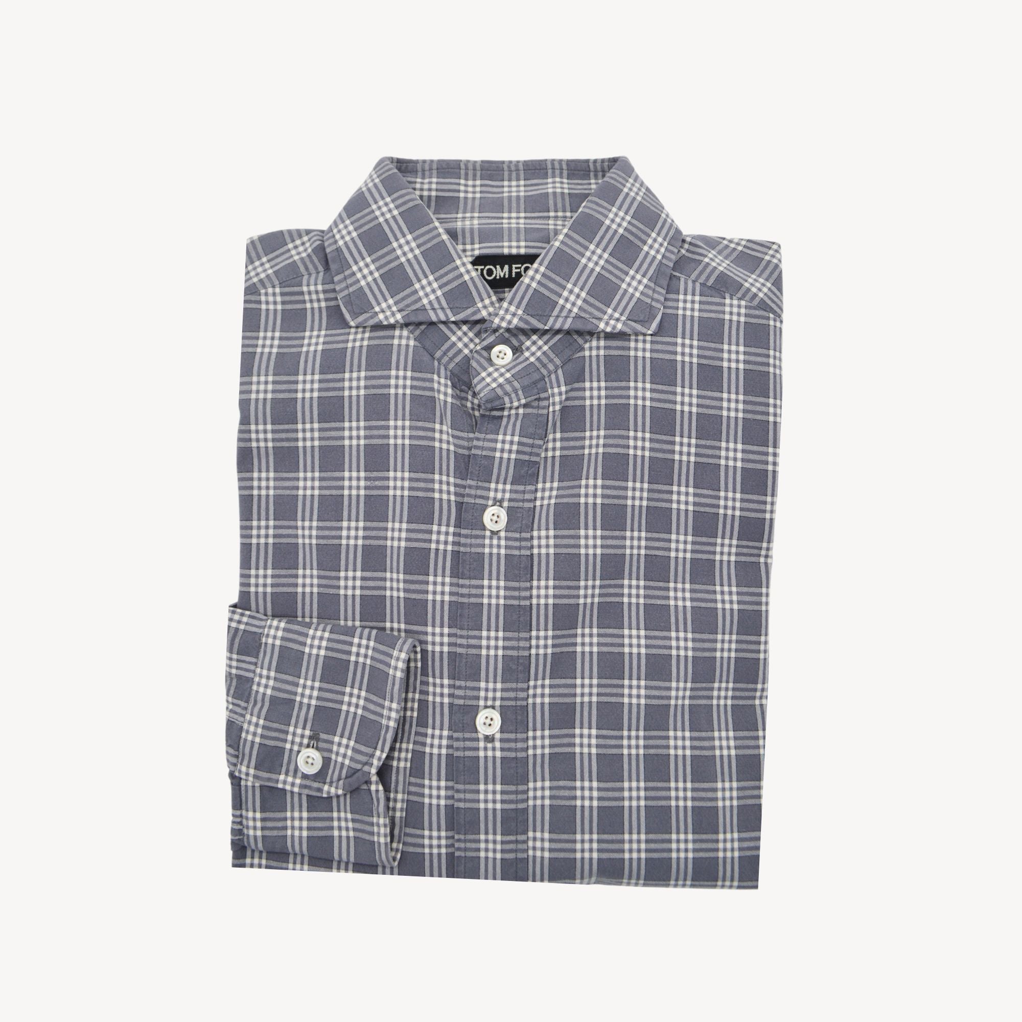 Grey Checked Cotton Shirt (EU 39)