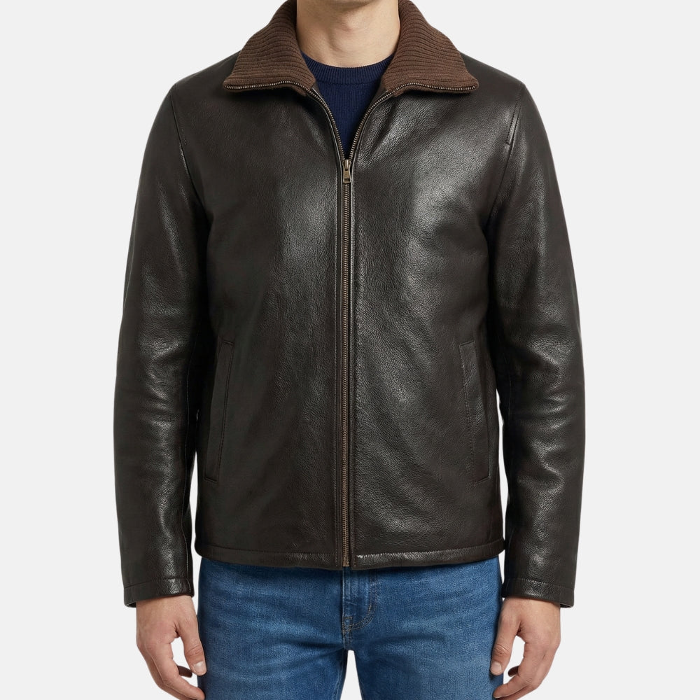 Dark Brown Jacket made of Reindeer Leather (L)