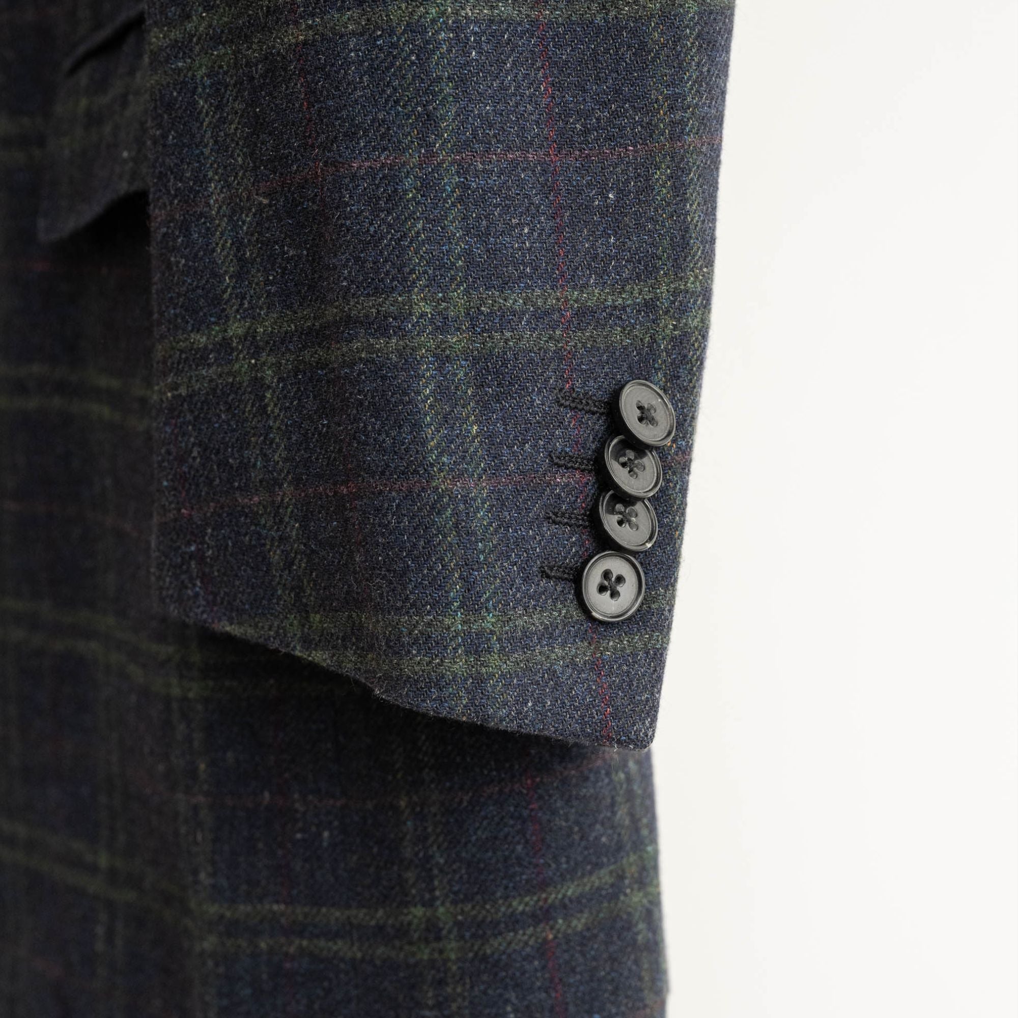 Multicolored Checked Blazer made of Cashmere/Linen (EU 48)