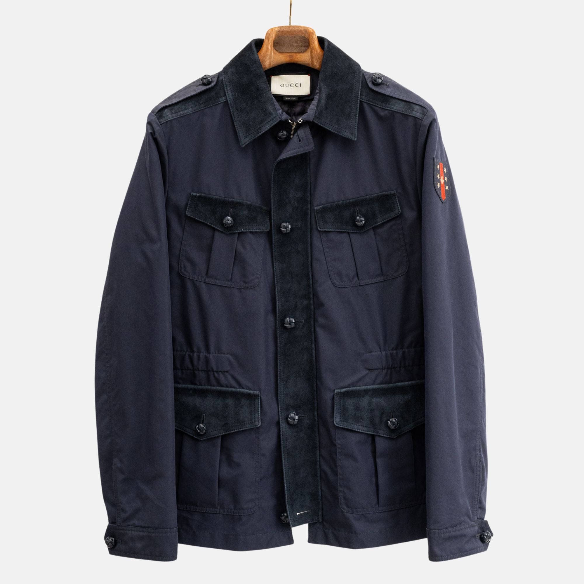 Navy Blue Jacket made of Nylon/Suede (EU 50)