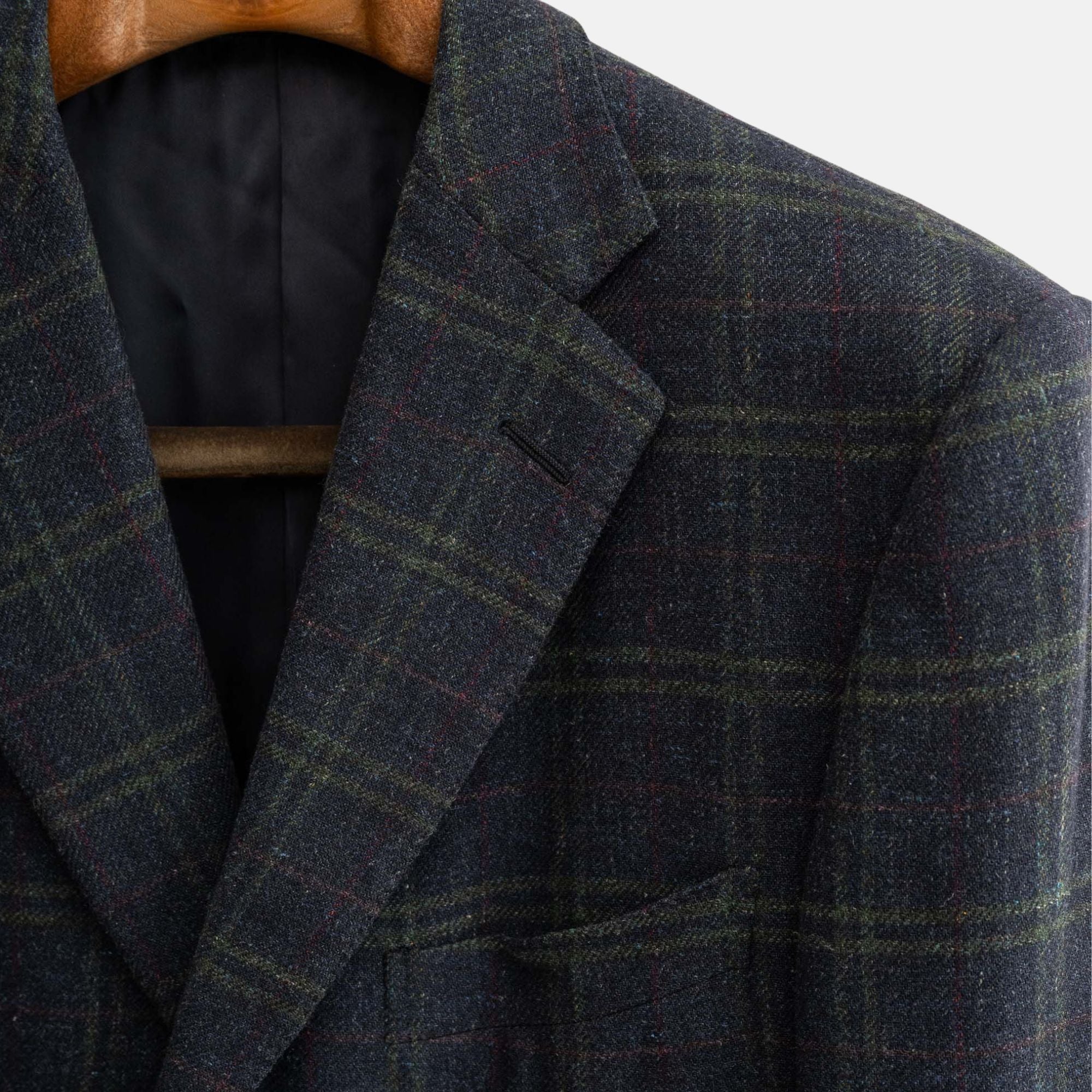 Multicolored Checked Blazer made of Cashmere/Linen (EU 48)