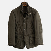Olive Jacket Made of Polyester/Leather (EU 48)