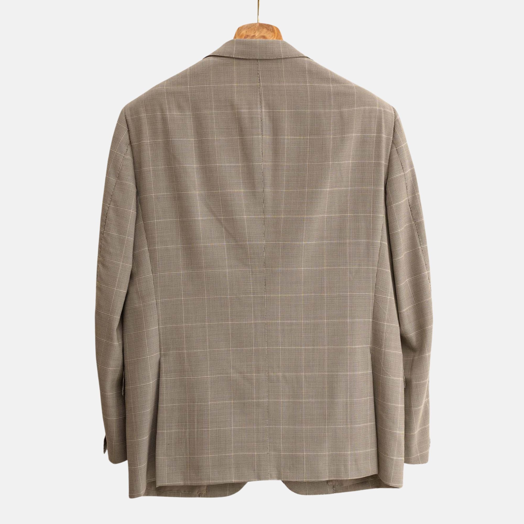 Brown/Creme Houndstooth Patterned Suits made of Wool (EU 52)