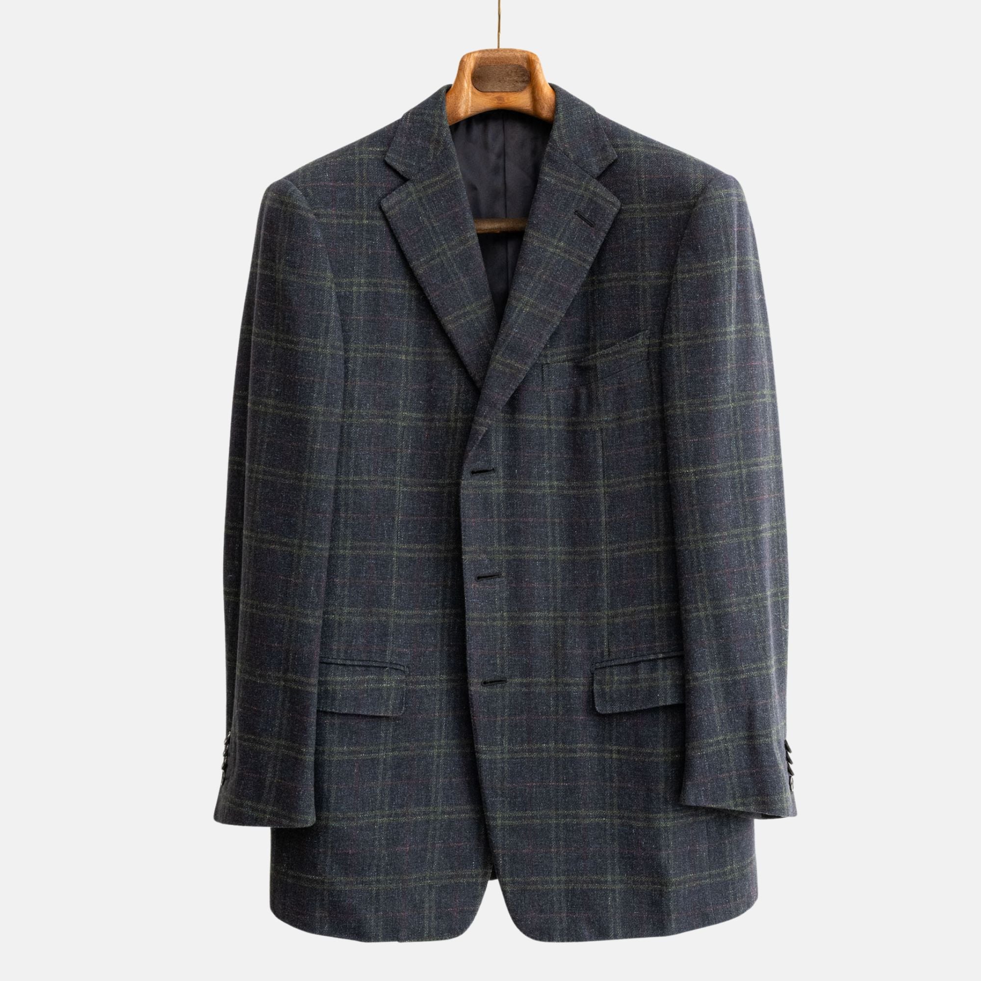 Multicolored Checked Blazer made of Cashmere/Linen (EU 48)