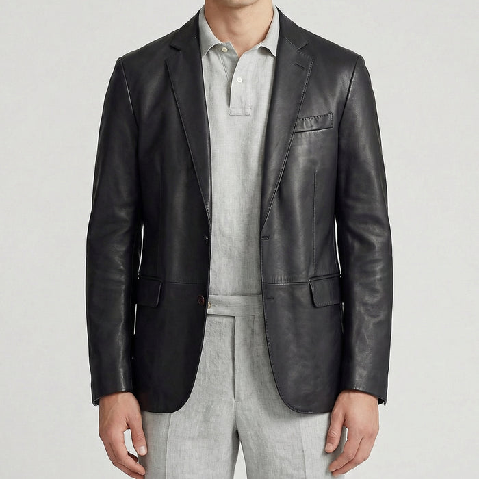 Black Leather Blazer (S)