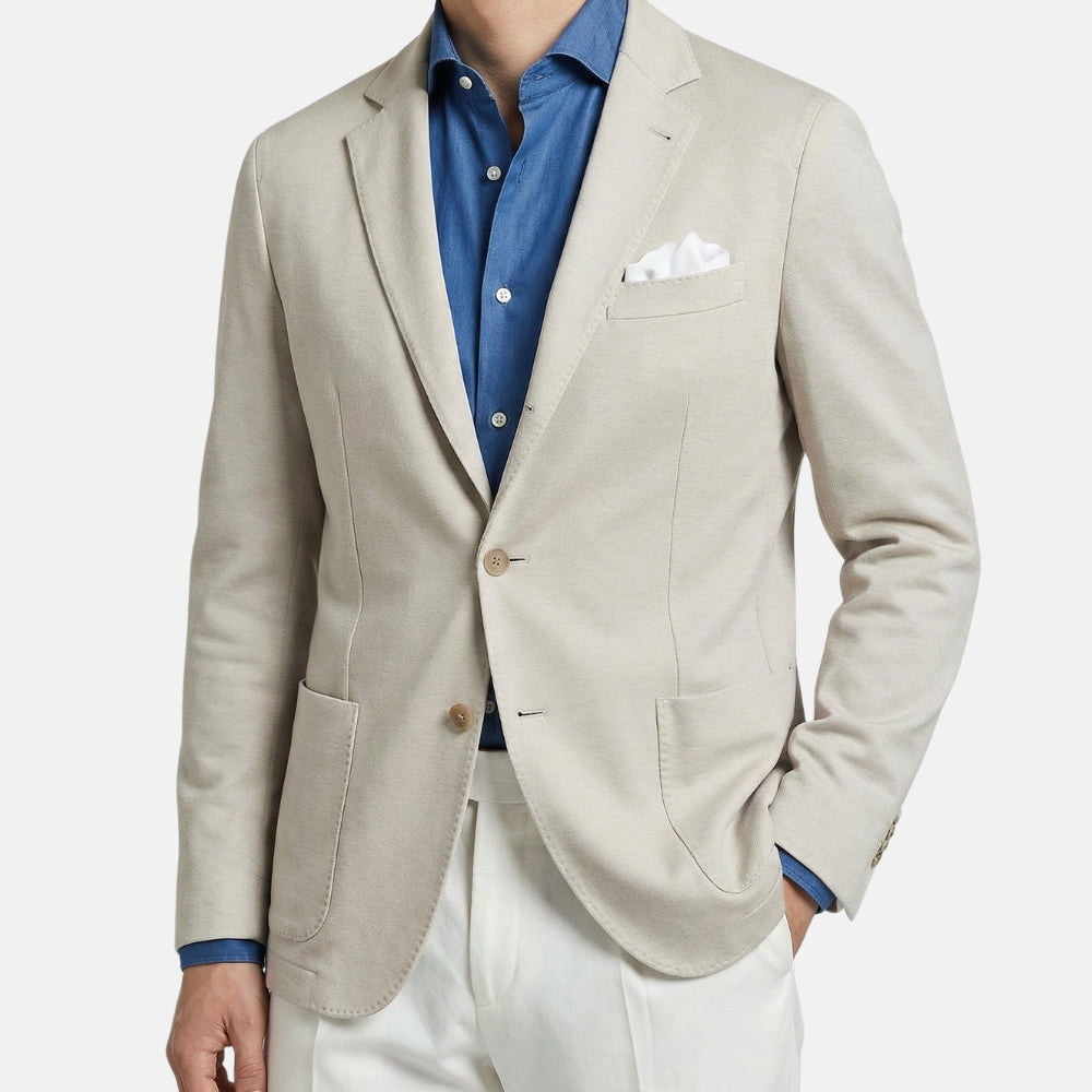 Beige Blazer made of Cotton/Silk/Linen (EU 54)