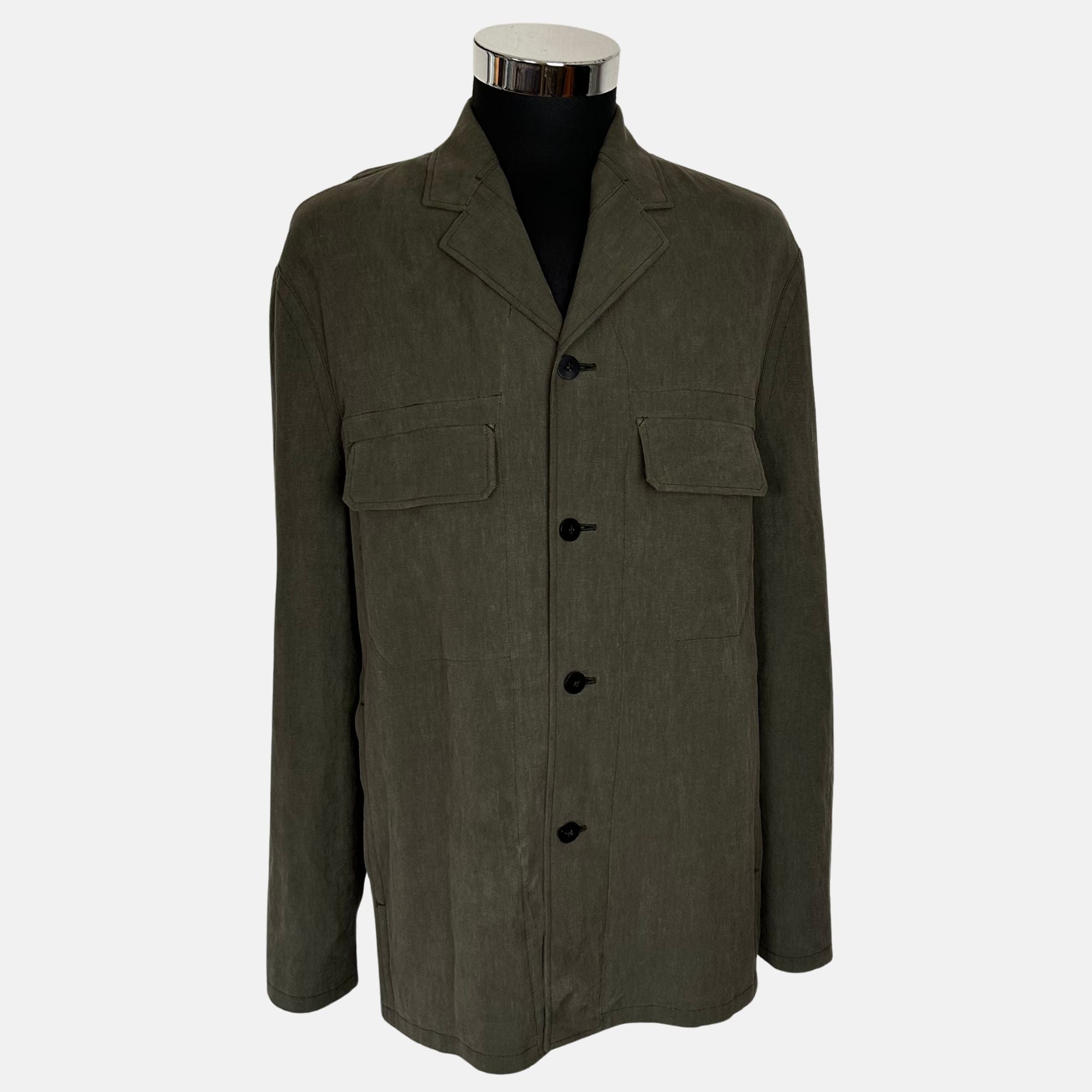 Olive Jacket Made of Linen (EU 50)