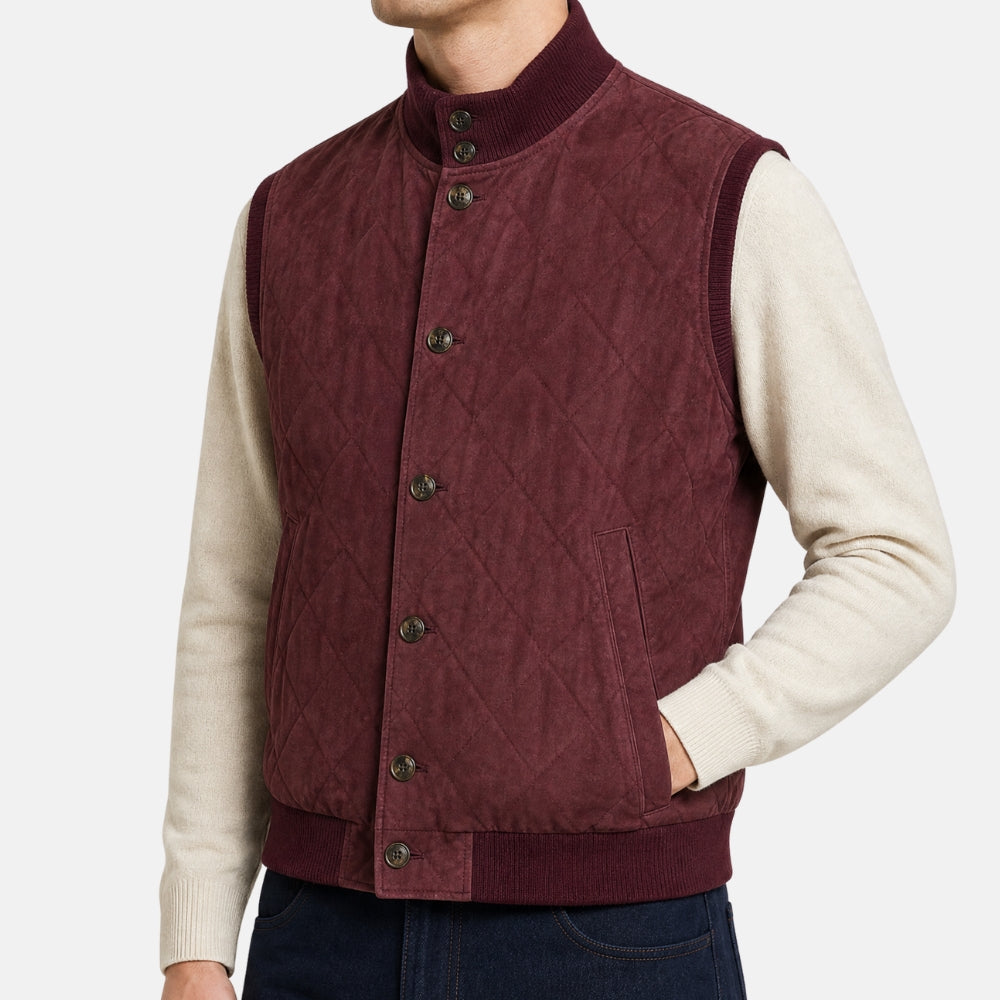 Bordeaux Vest made of Suede (L)