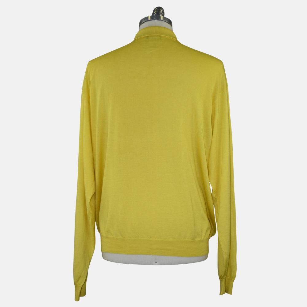 Yellow Cashmere/Silk/Wool Longsleeve Polo (EU 54)