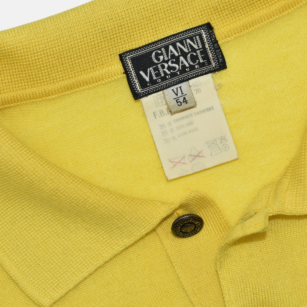 Yellow Cashmere/Silk/Wool Longsleeve Polo (EU 54)