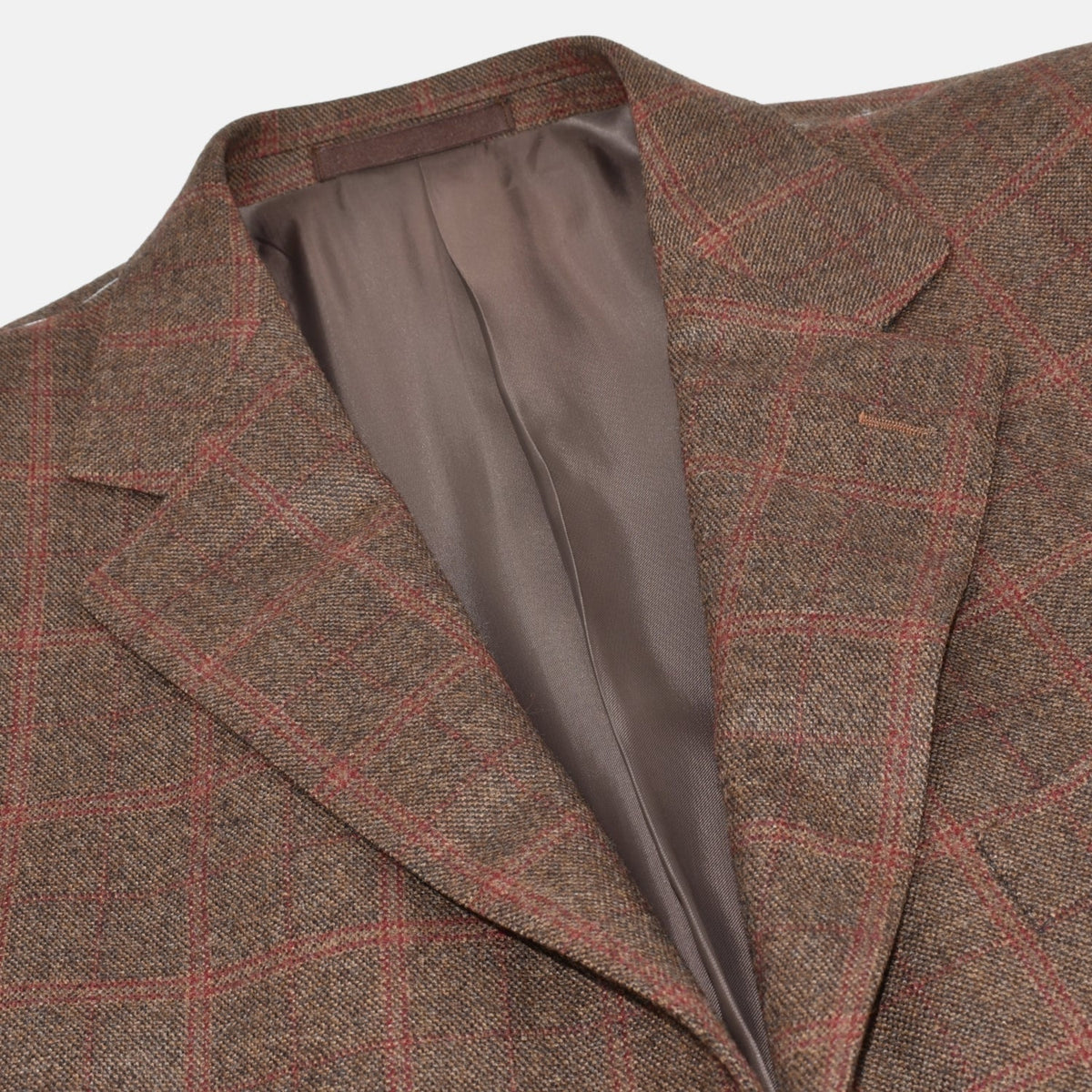Brown-Red Check Wool Blazer