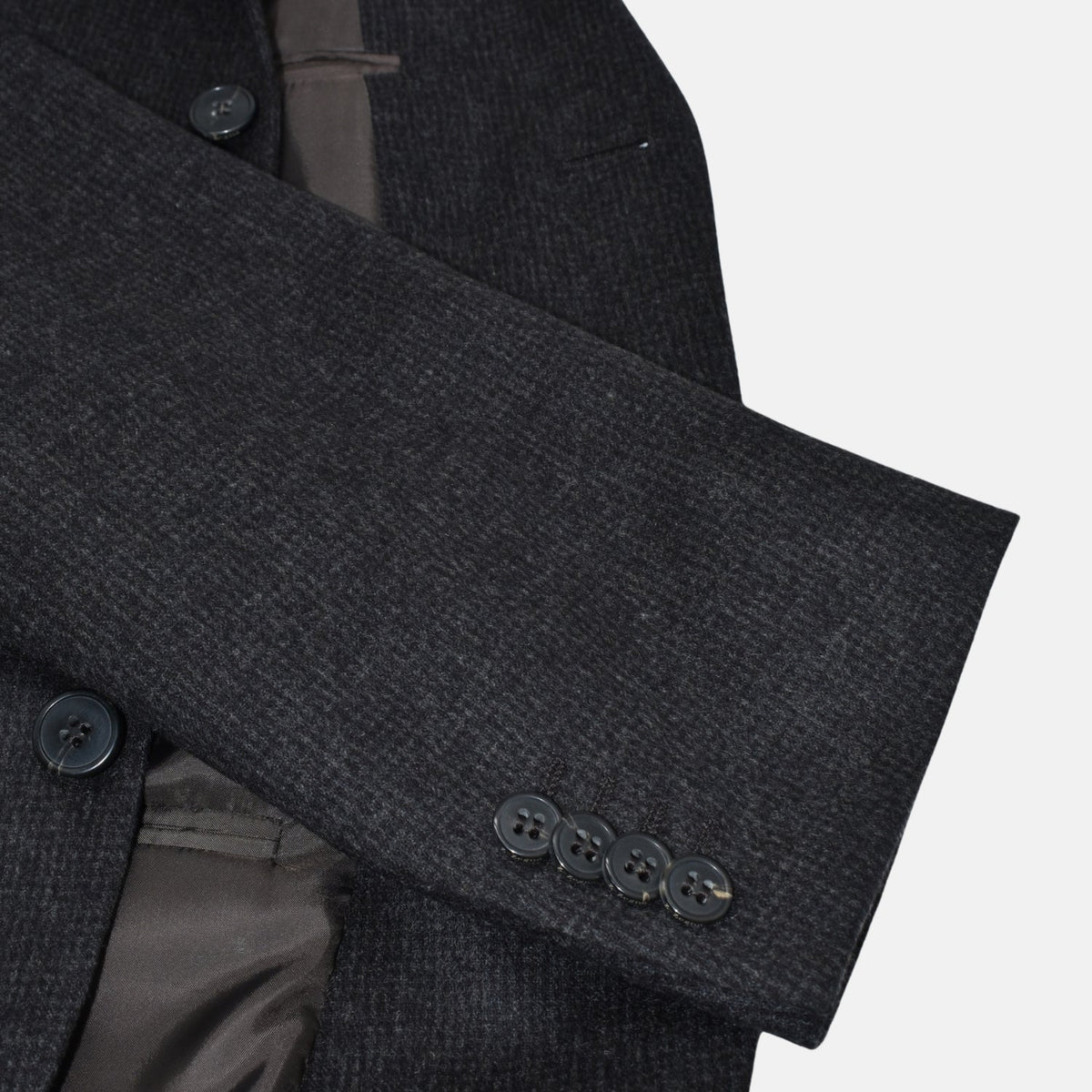 Charcoal Checked Wool-Angora Blazer