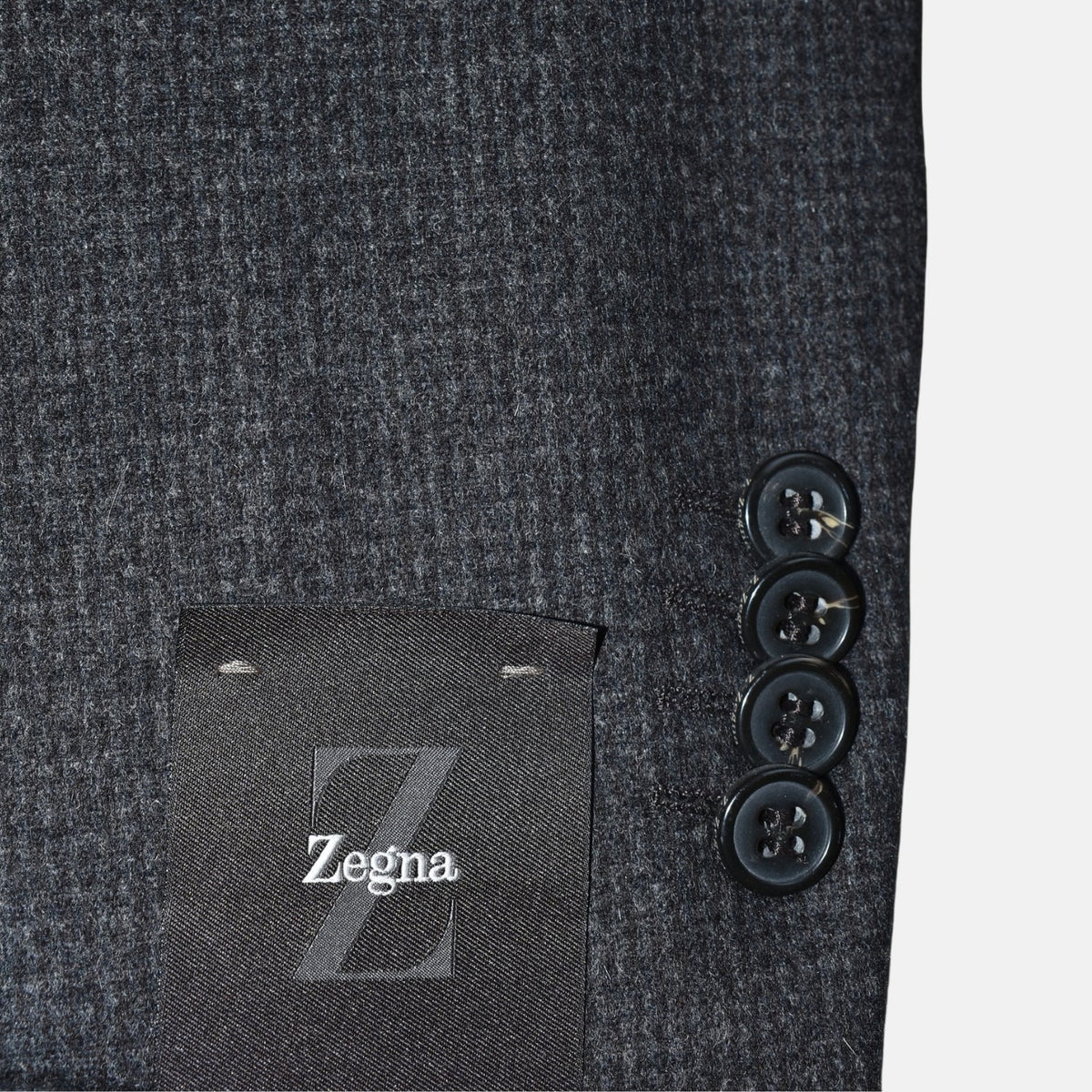 Charcoal Checked Wool-Angora Blazer