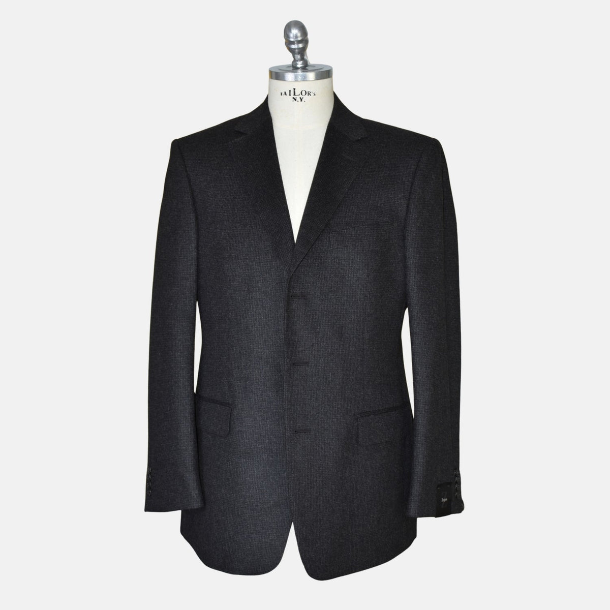 Charcoal Checked Wool-Angora Blazer