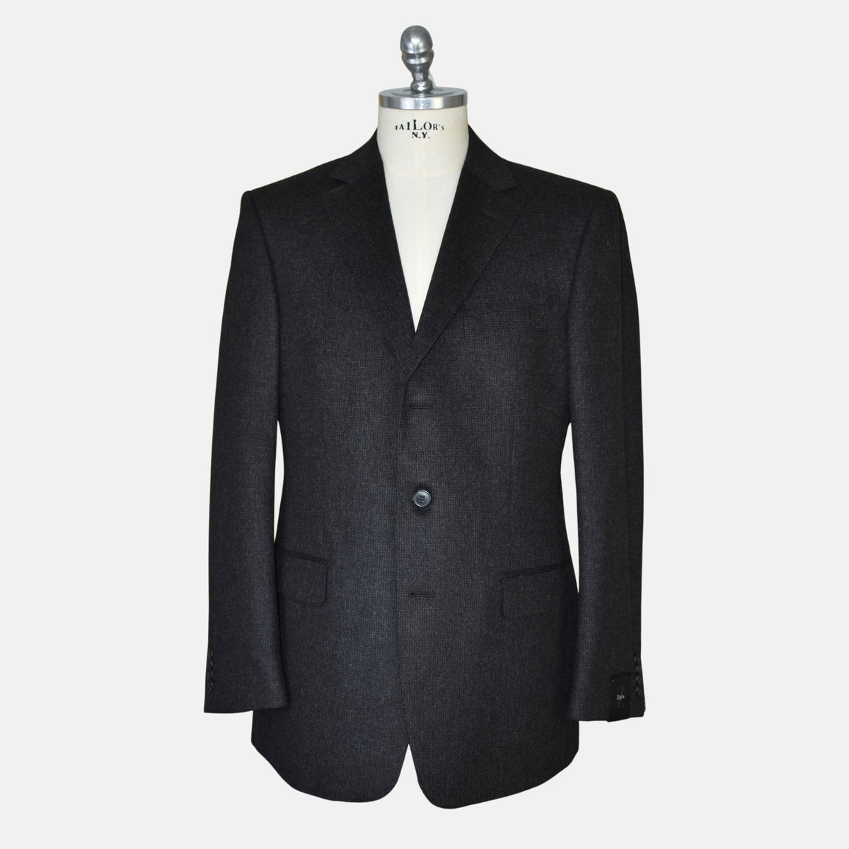 Charcoal Checked Wool-Angora Blazer