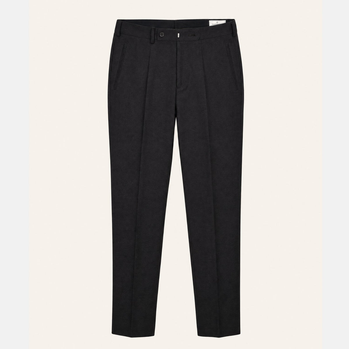 Dark Grey-Brown Pleated Wool Trousers