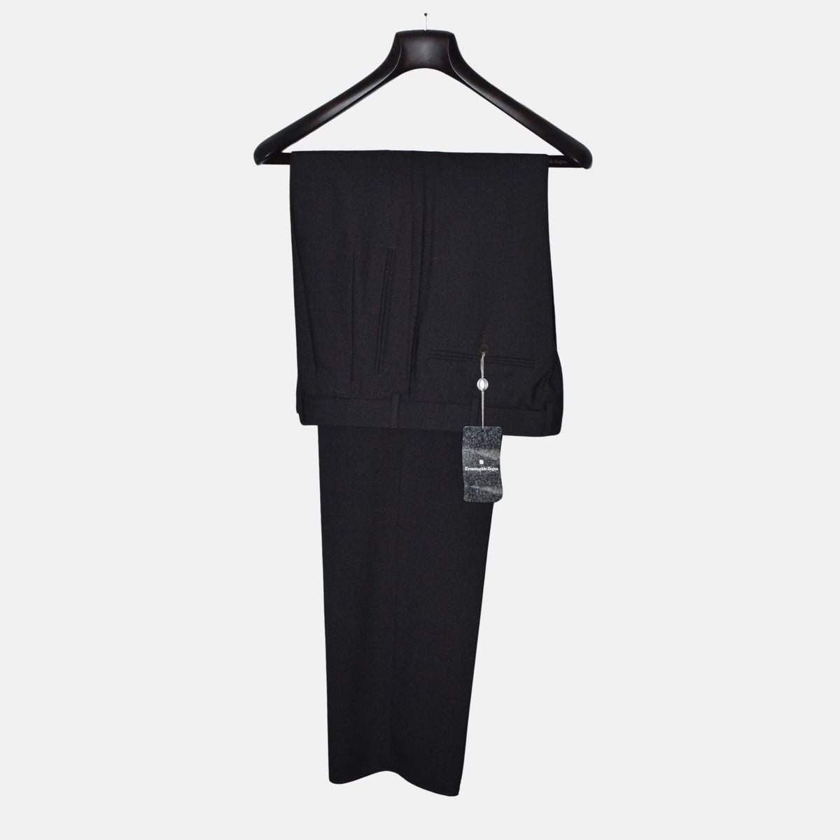Dark Grey-Brown Pleated Wool Trousers