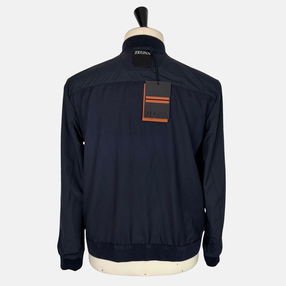 Cashmere Silk Bomber Navy