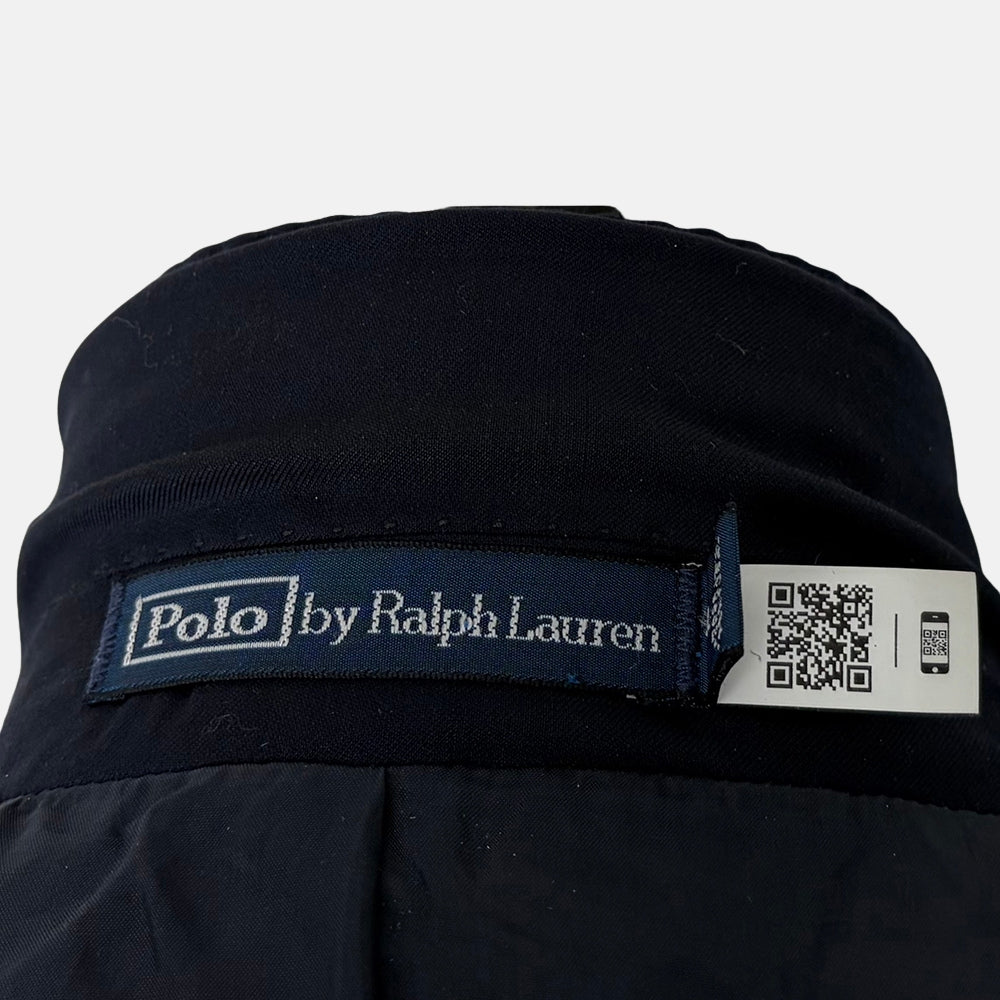 Wool Blazer Navy Gold Buttons