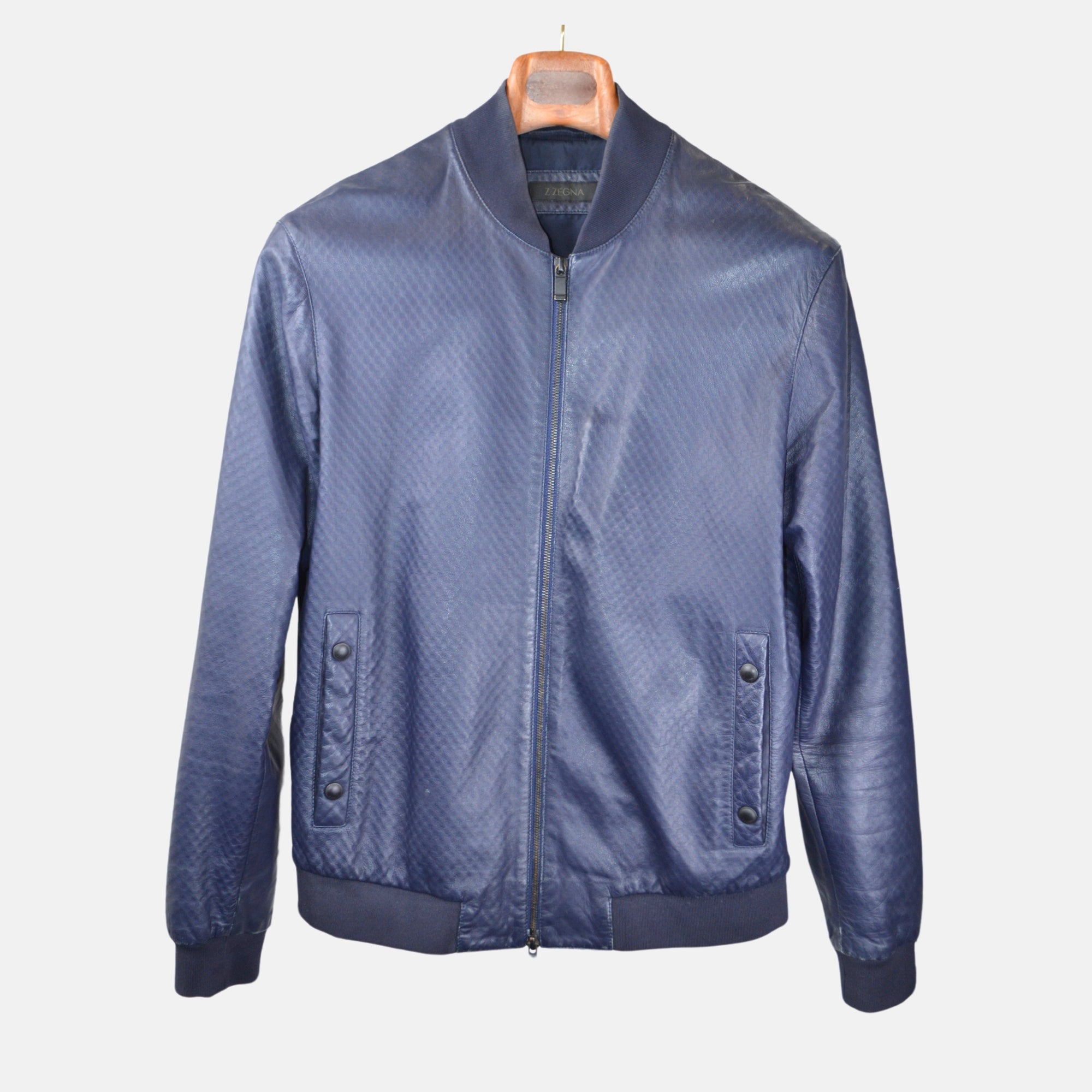 Dark Blue Jacket made of Leather (M)