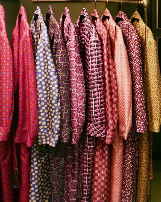 Printed silk dressing gowns at Charvet