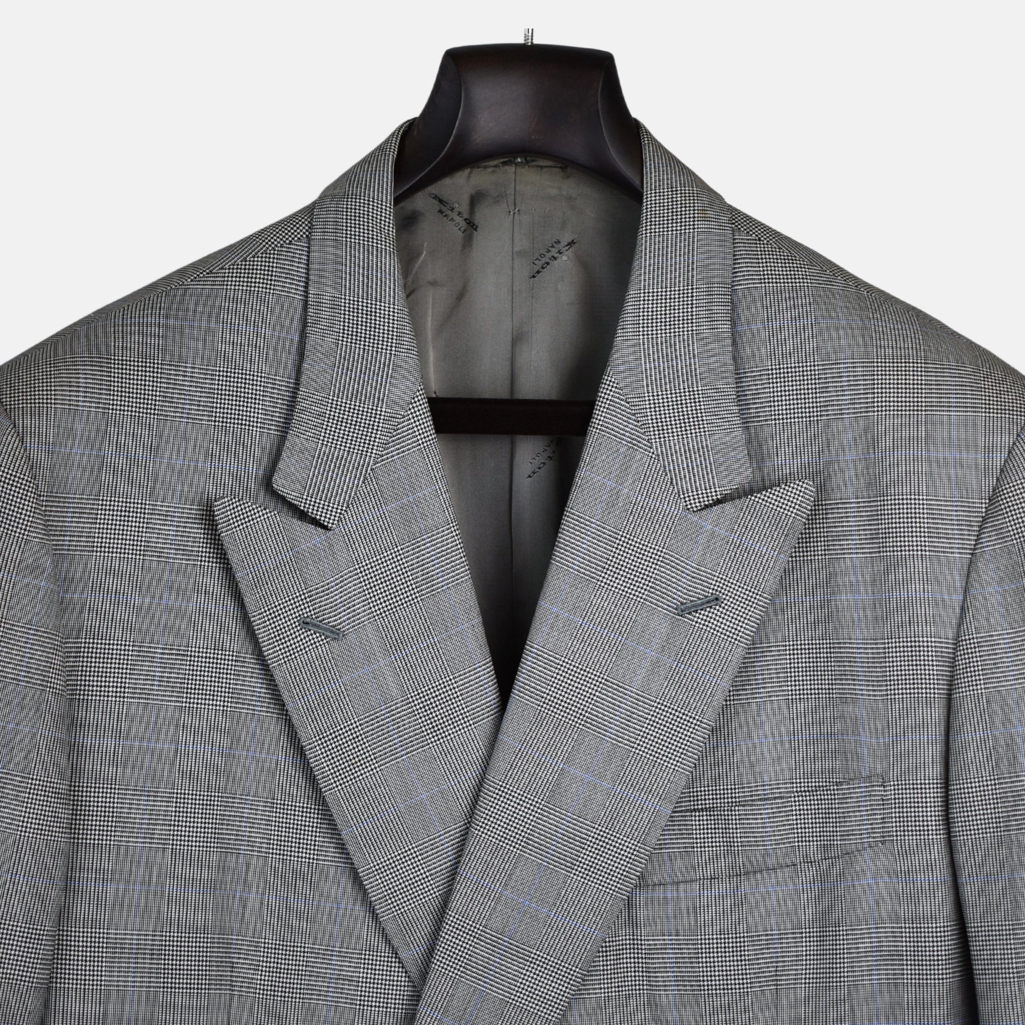 Multicoloured Double Breasted Checkered Suit made of Wool (EU 56)