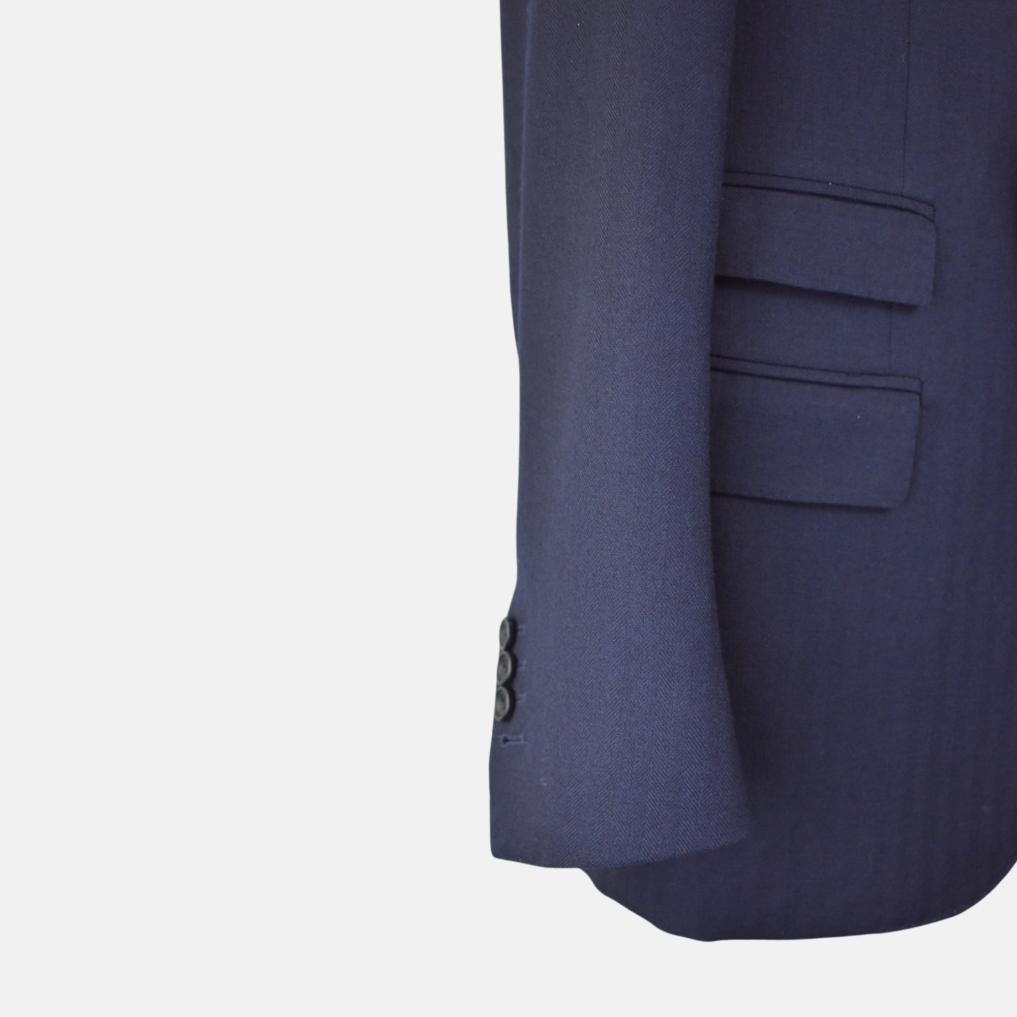 Darkblue Herringbone Suit made of Wool (EU 50)