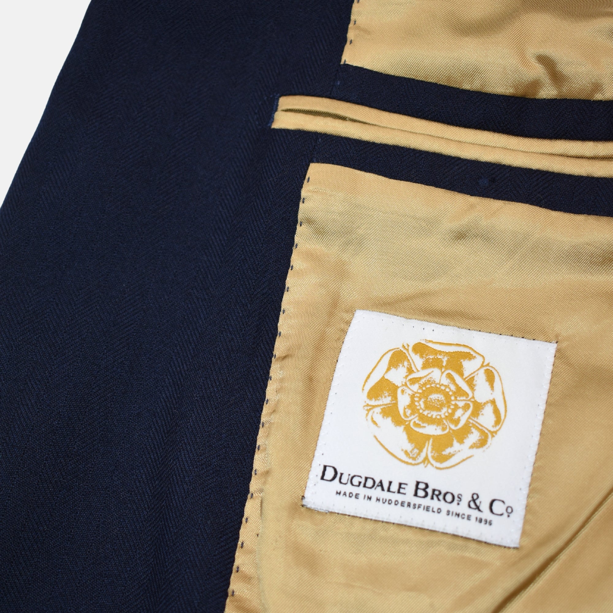 Darkblue Herringbone Suit made of Wool (EU 50)