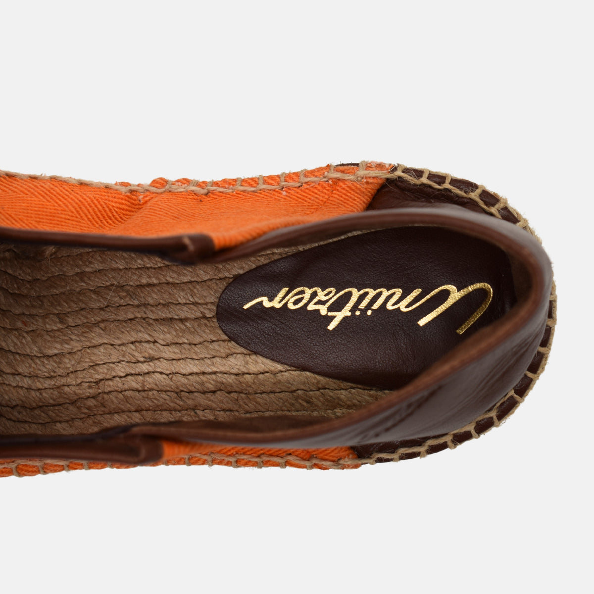 Orange/Brown Espandrilles made of Cotton/Leather (EU 45)