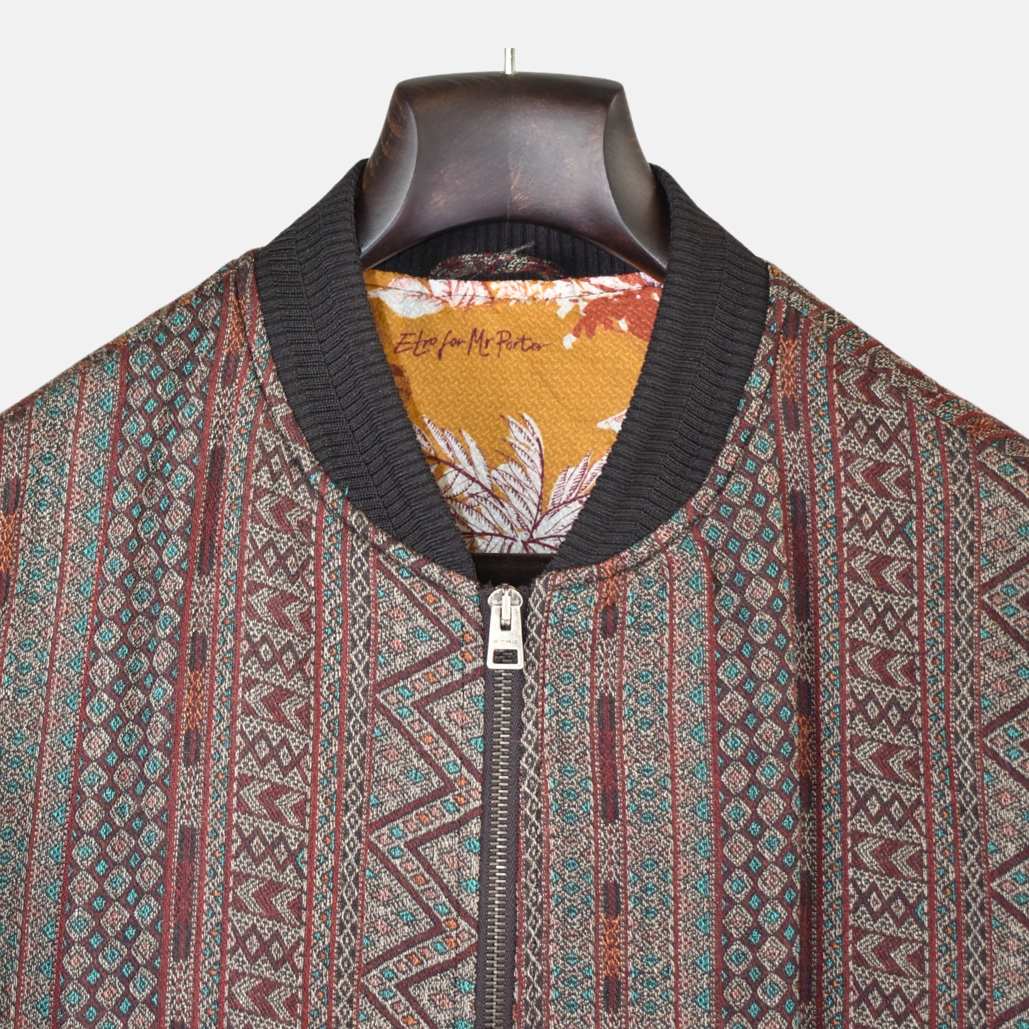 Multicoloured Patterned Blosson Jacket made of Wool/Silk (M)