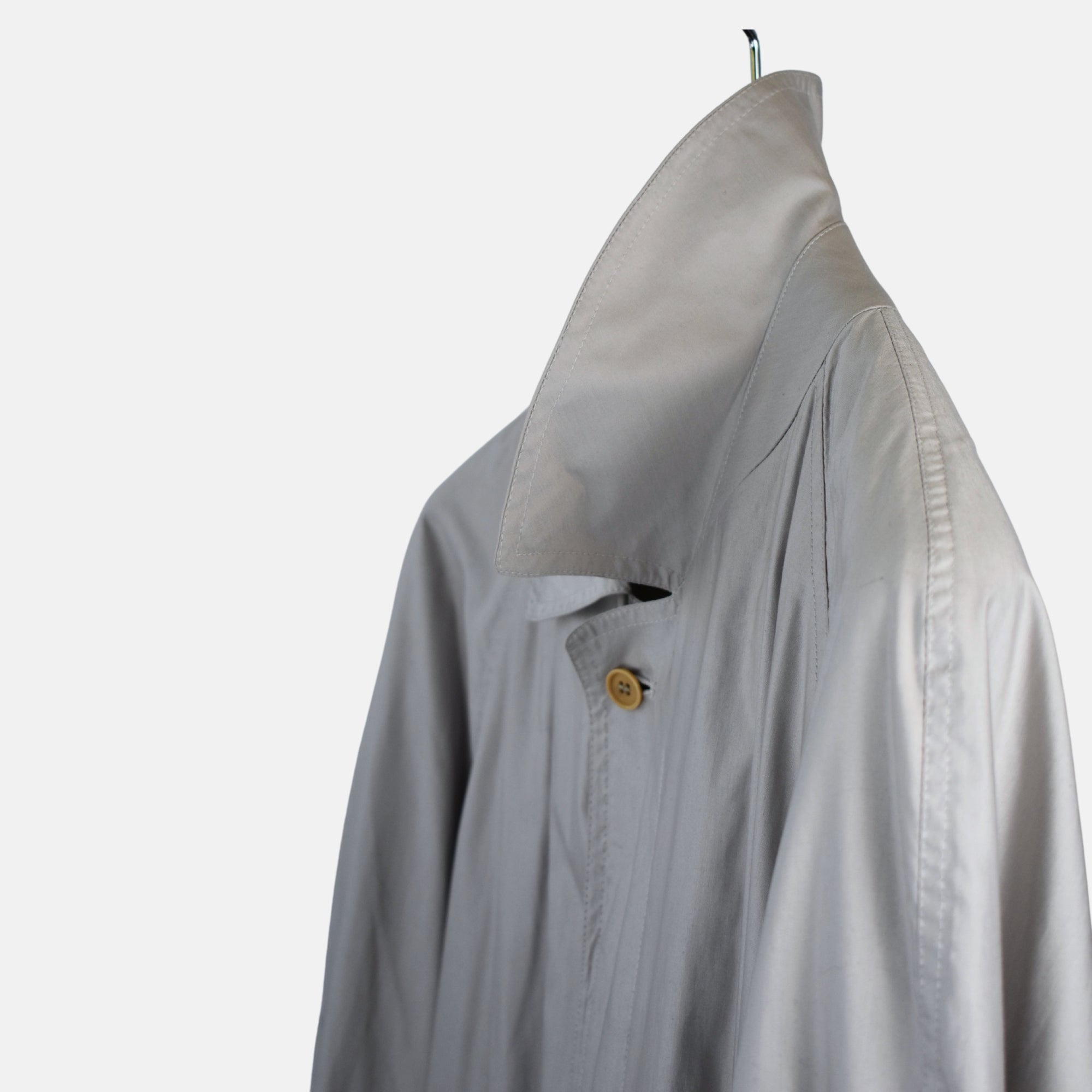Silver Gray Trench Coat made of Polyester (EU 46)