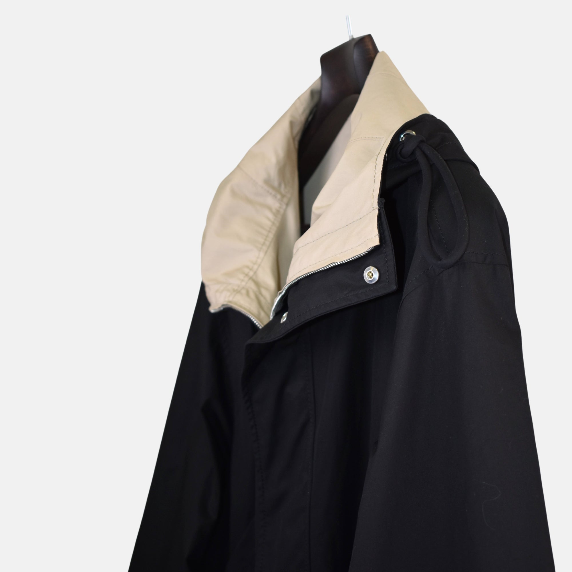 Black Hooded Coat made of Cotton (EU 46)