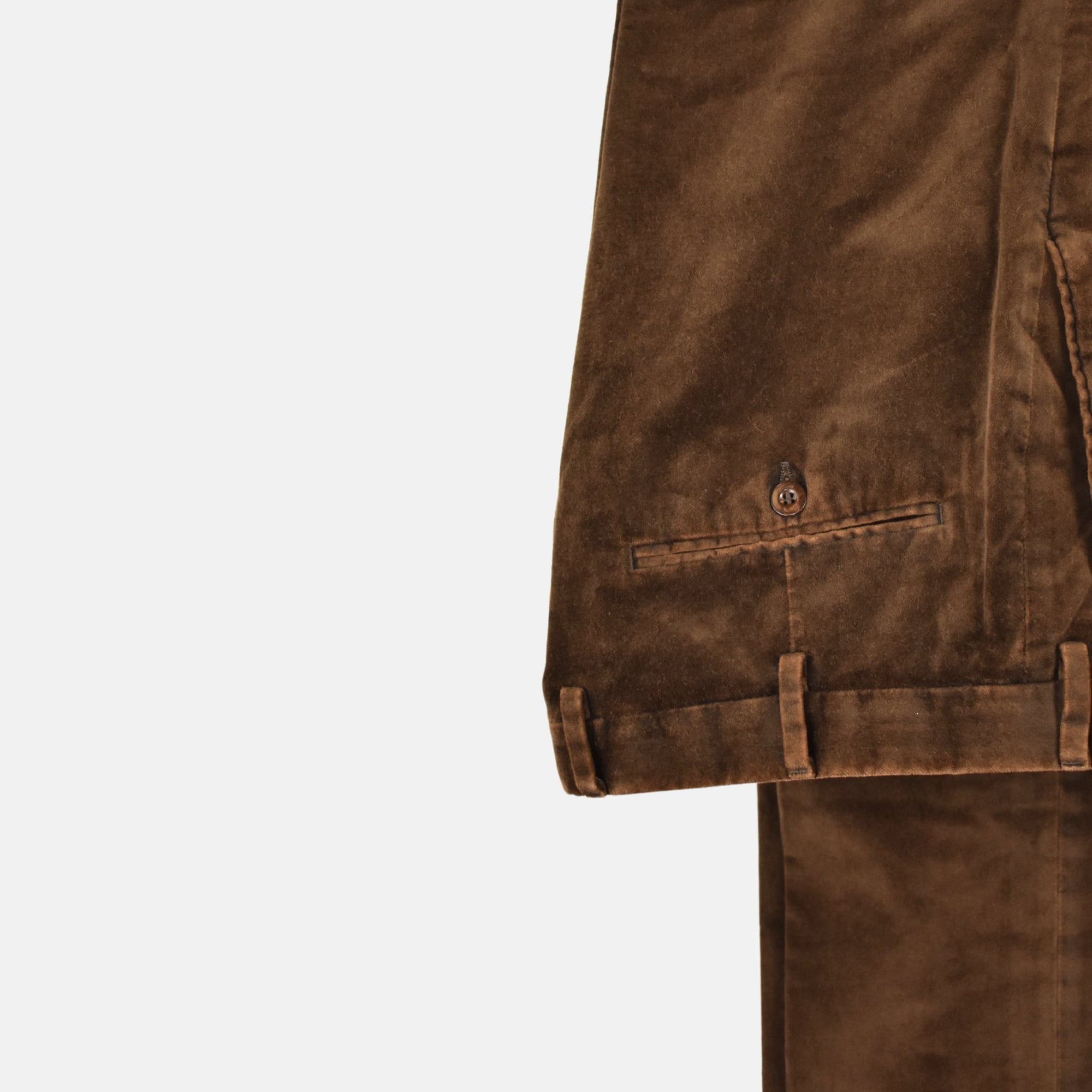 Brown Velvet Trousers made of Cotton (EU 50)