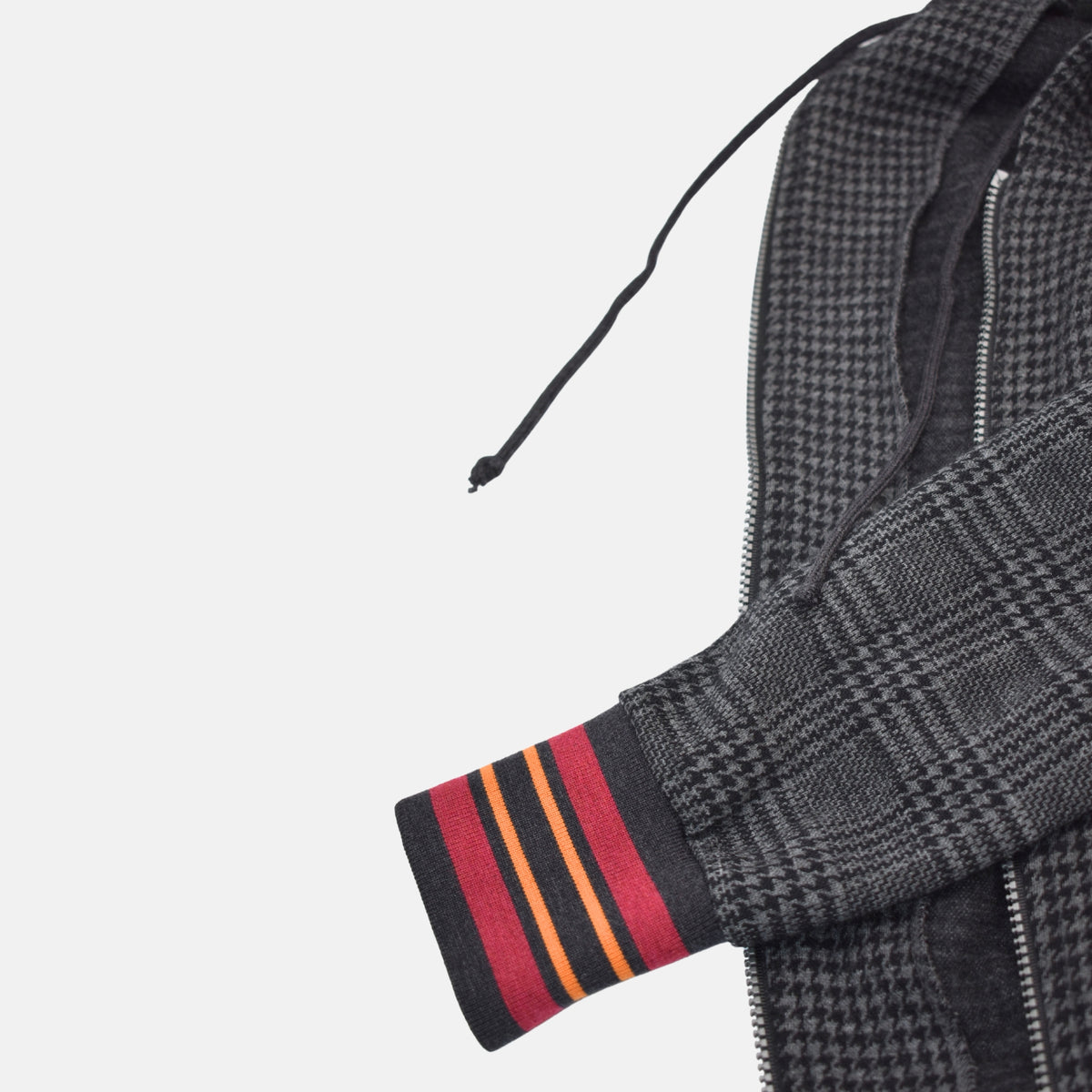 Multicoloured Hooded Jacket made of Wool (L)