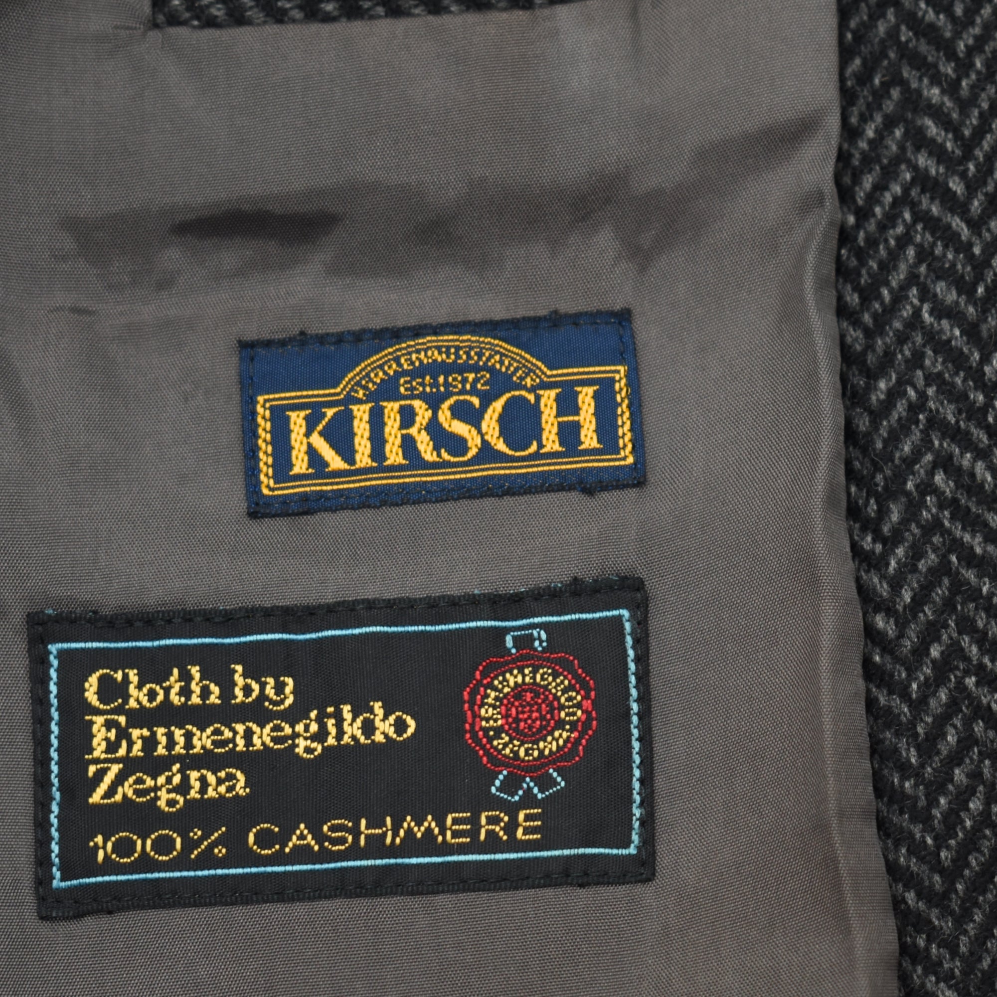 Gray/Black Heeringbone Blazer made of Cashmere (EU 52)