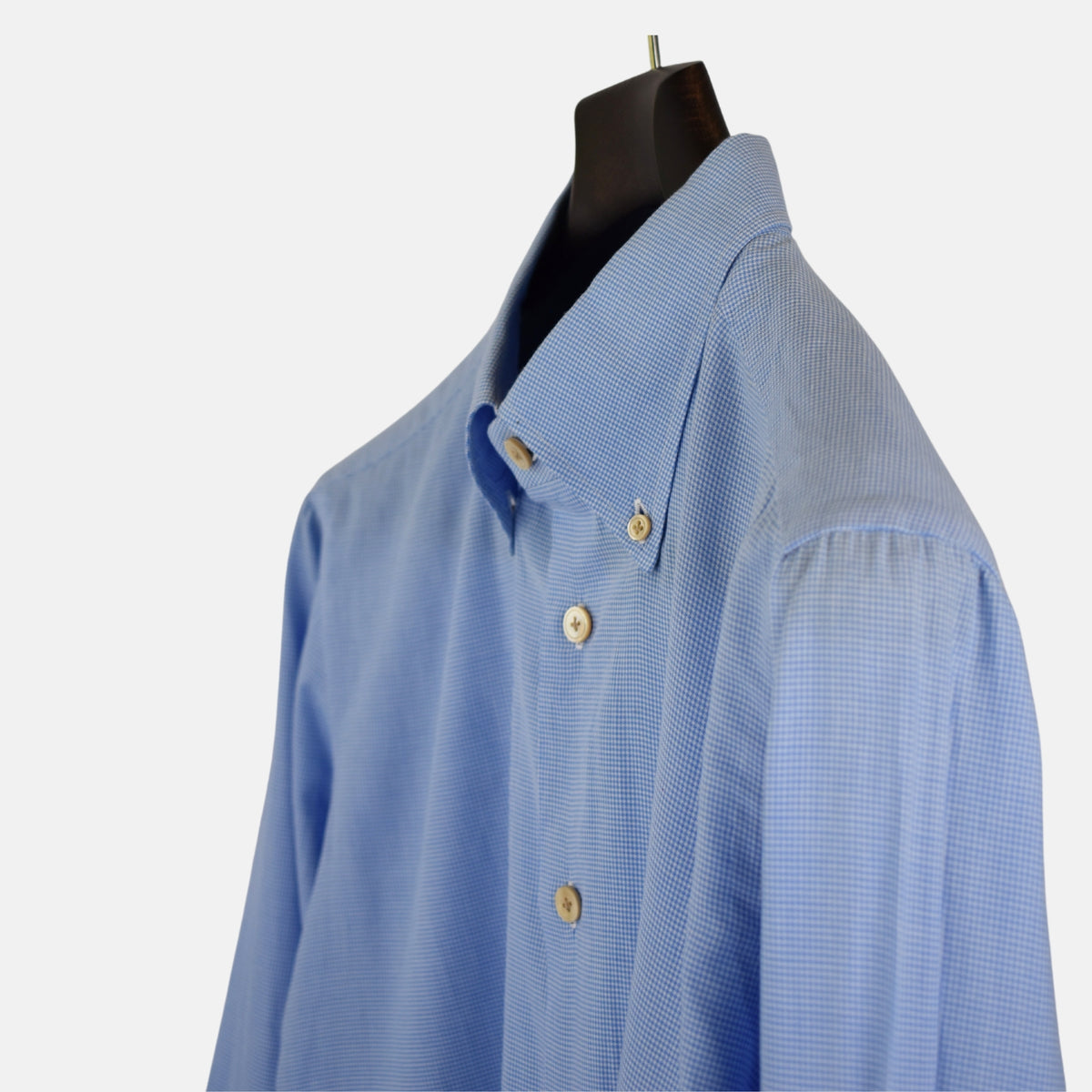 Blue-White Houndstooth Patterned Shirt made of Cotton (EU 42)