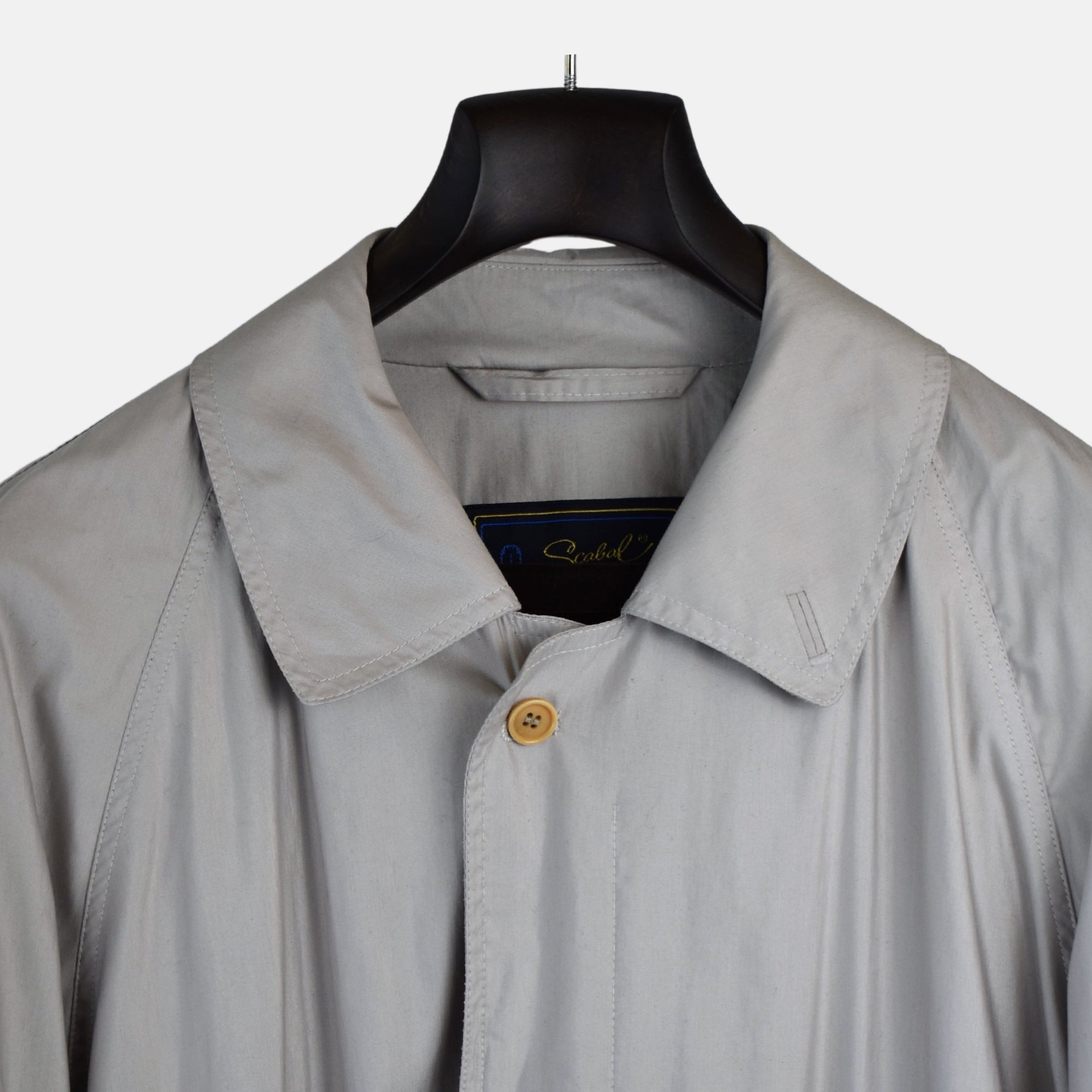 Silver Gray Trench Coat made of Polyester (EU 46)