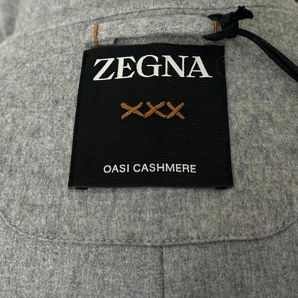 Gray Down Coat made of Cashmere (EU 52)