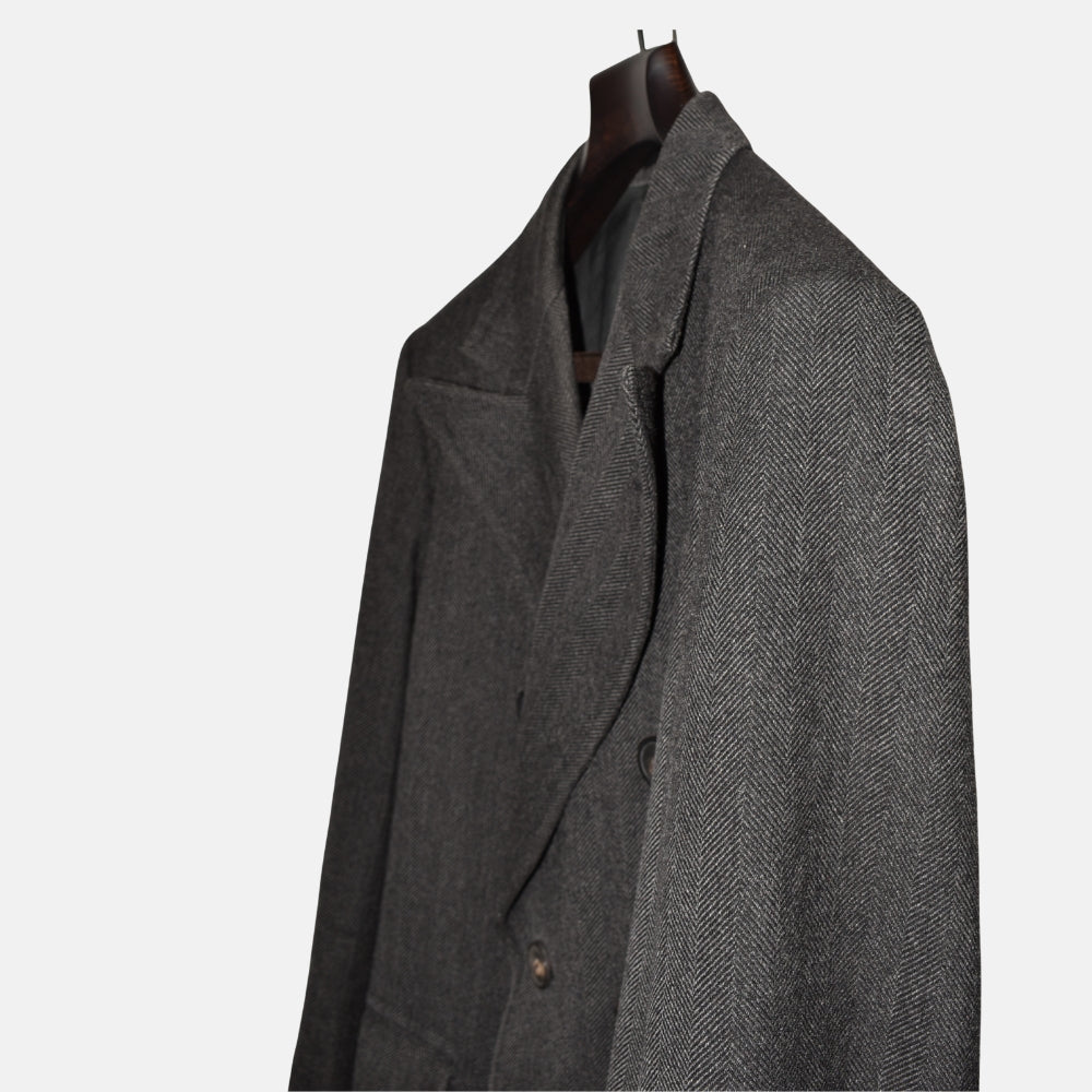 Anthracite Herringbone Coat made of Cashmere (EU 48)