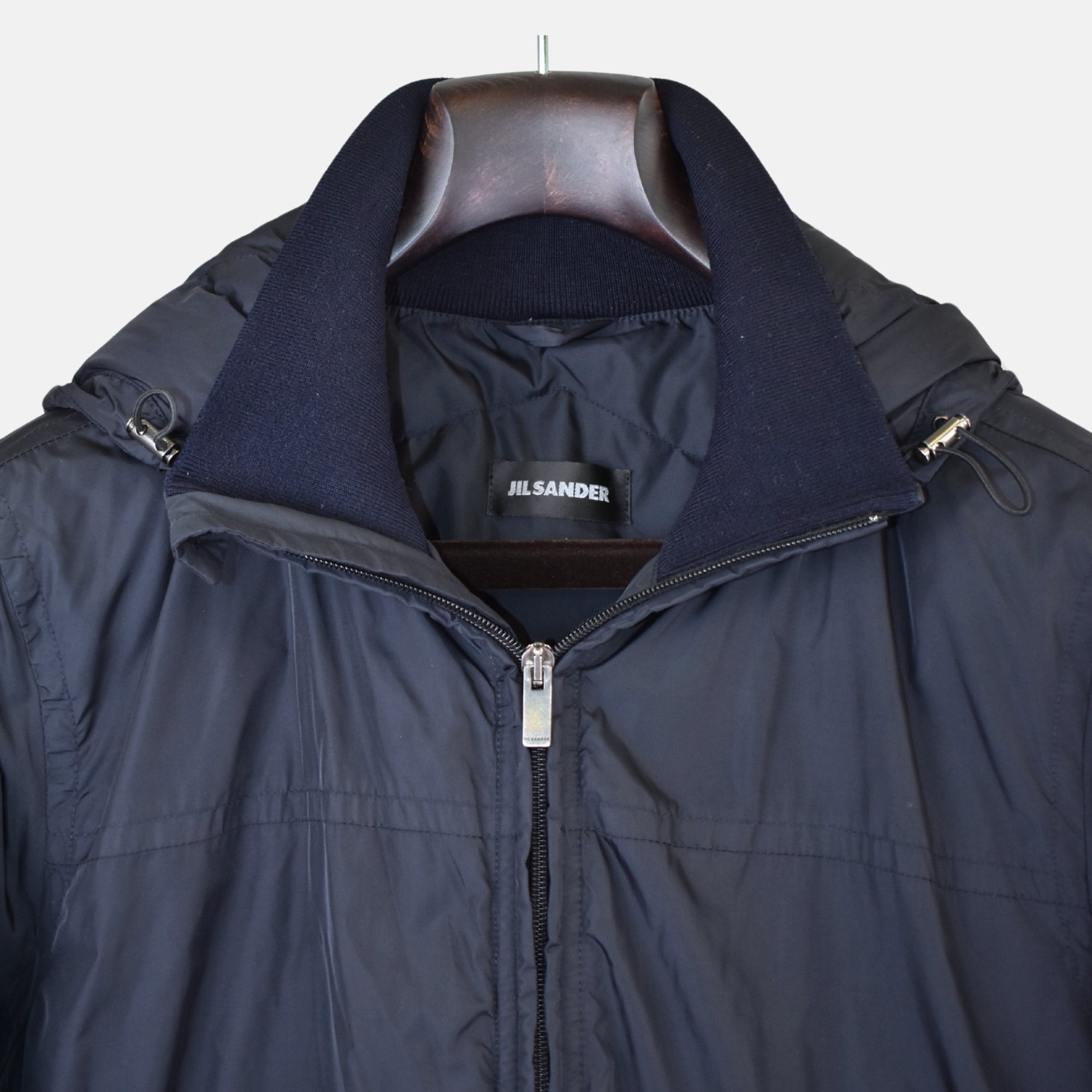 Navy Hooded Jacket made of Polyamide (EU 50)