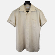 Beige Short-Sleeve Shirt made of Linen (EU 42)