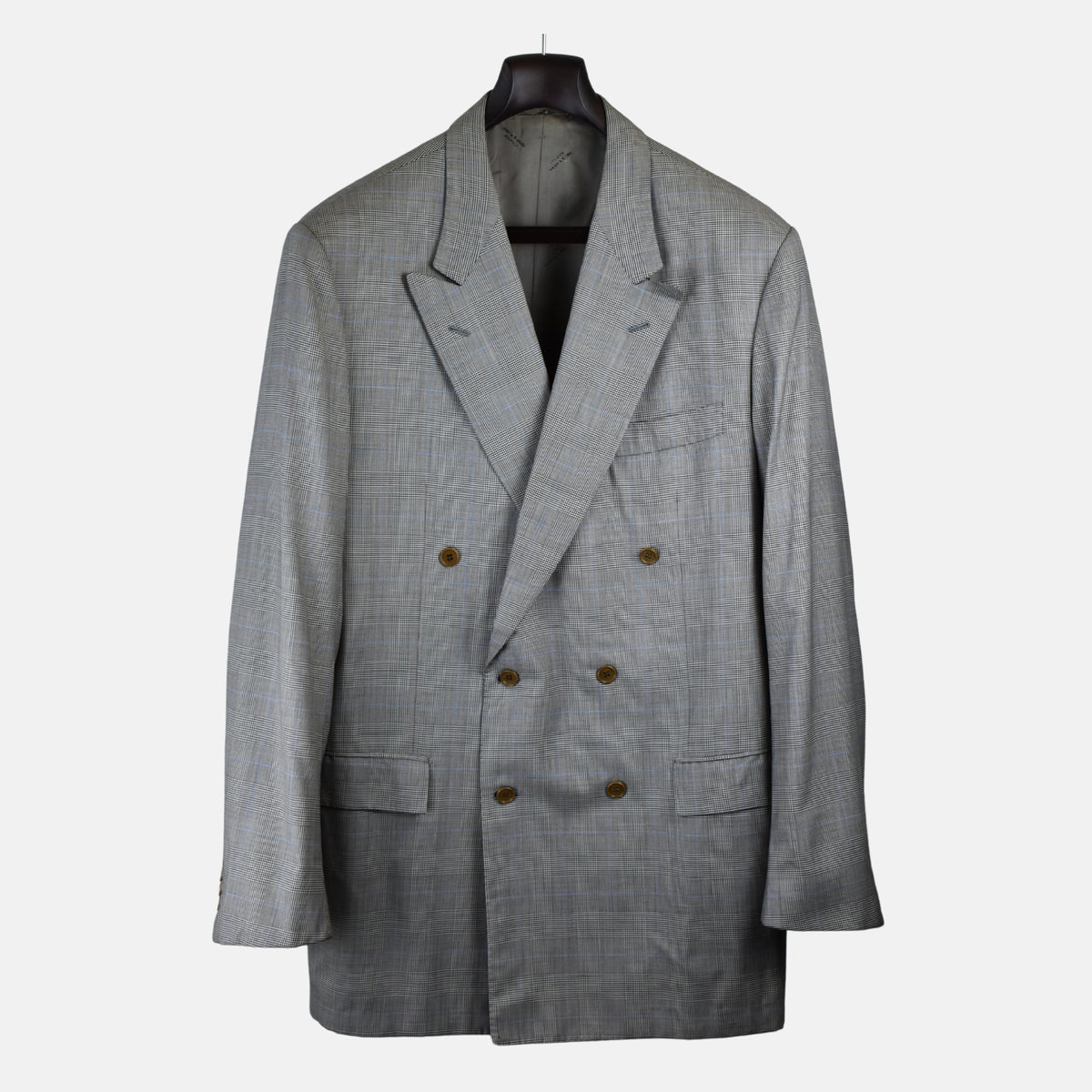 Multicoloured Double Breasted Checkered Suit made of Wool (EU 56)