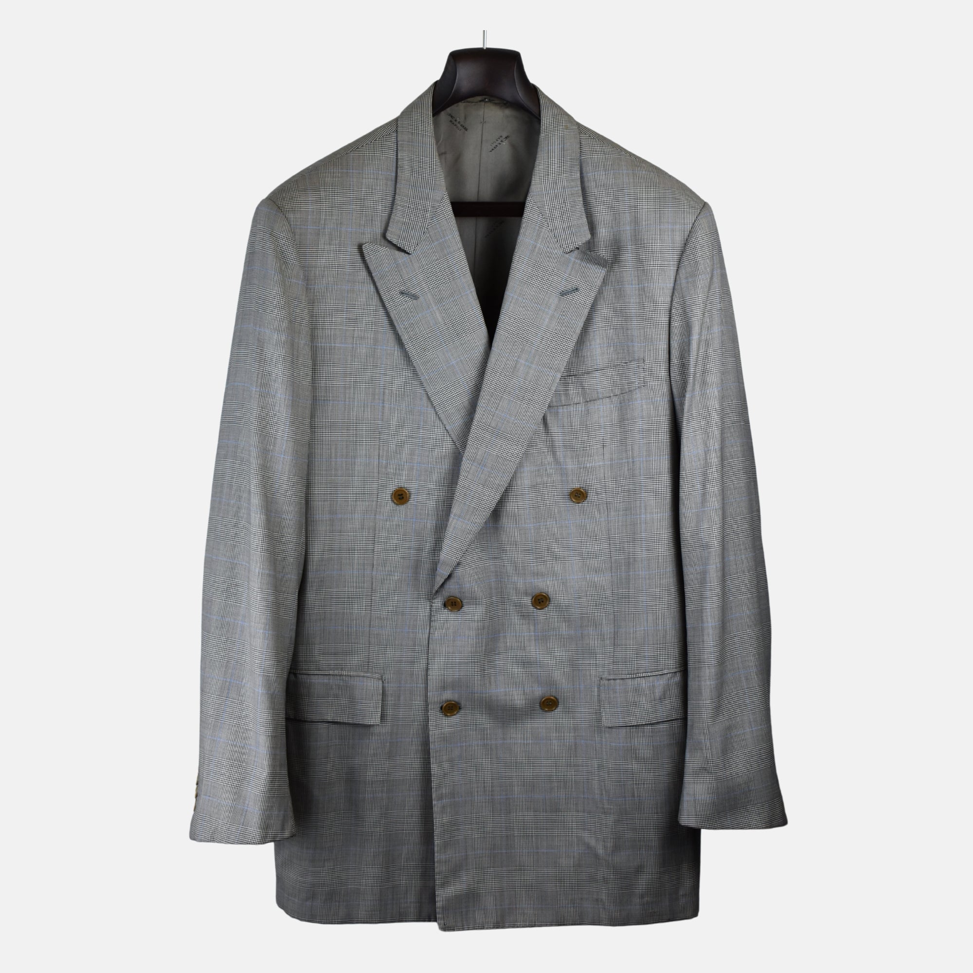 Multicoloured Double Breasted Checkered Suit made of Wool (EU 56)