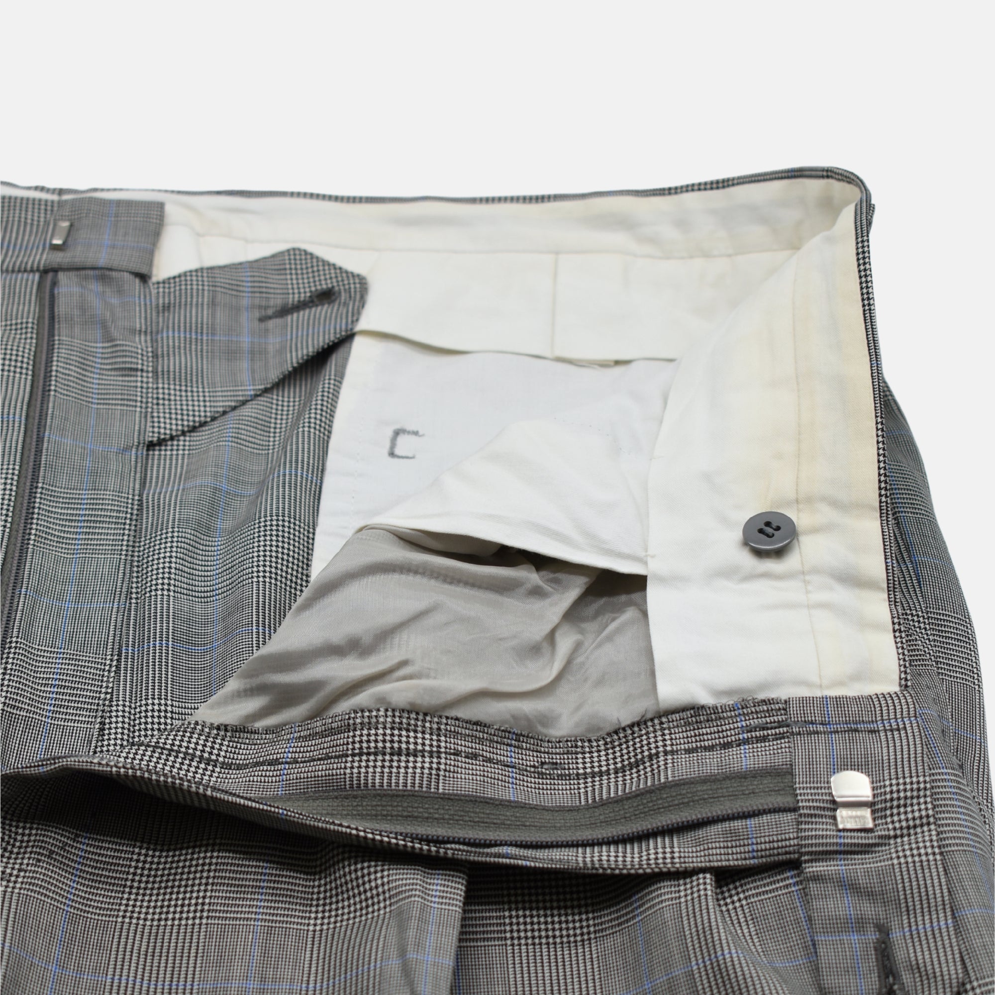 Multicoloured Double Breasted Checkered Suit made of Wool (EU 56)