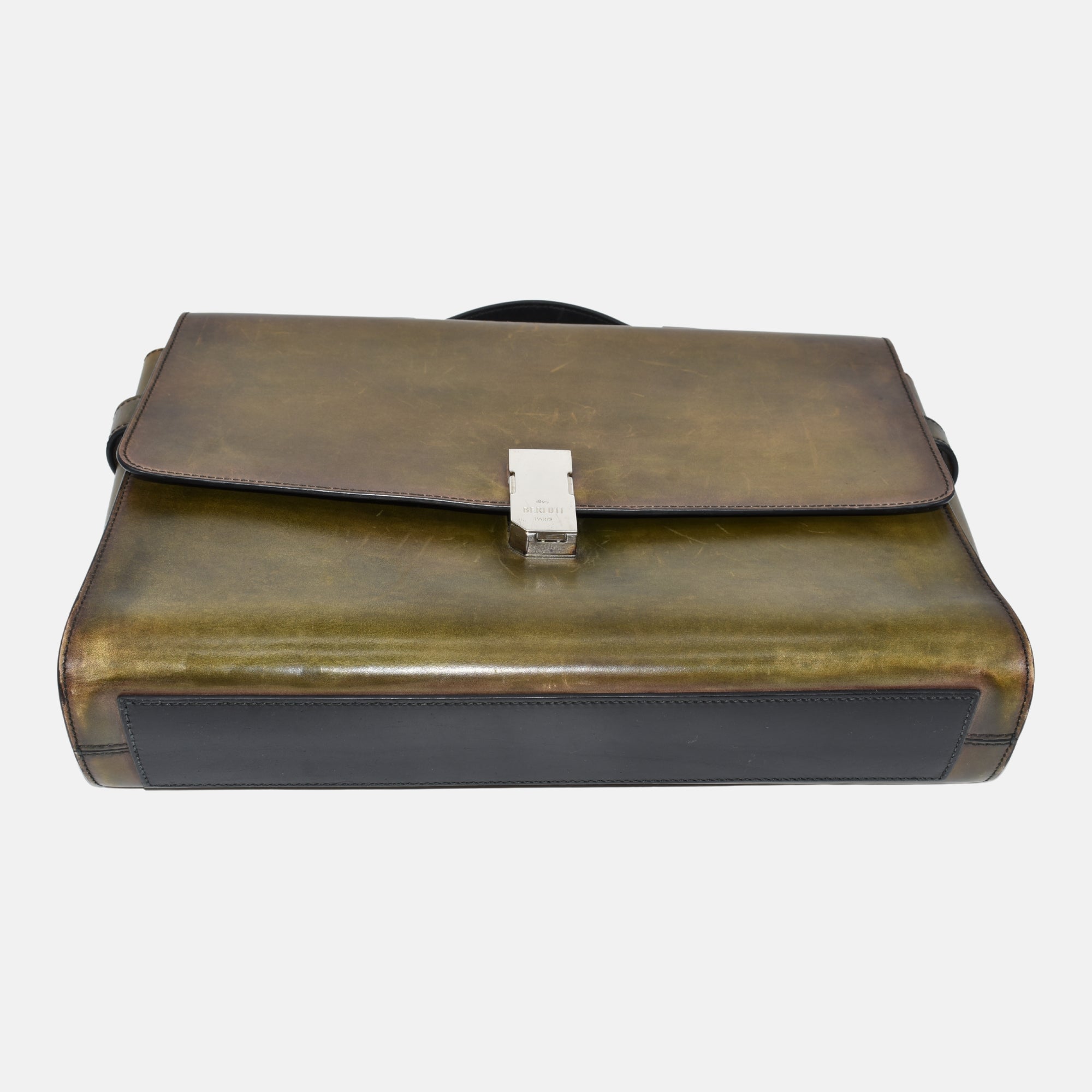 Green Briefcase made of Leather (OS)