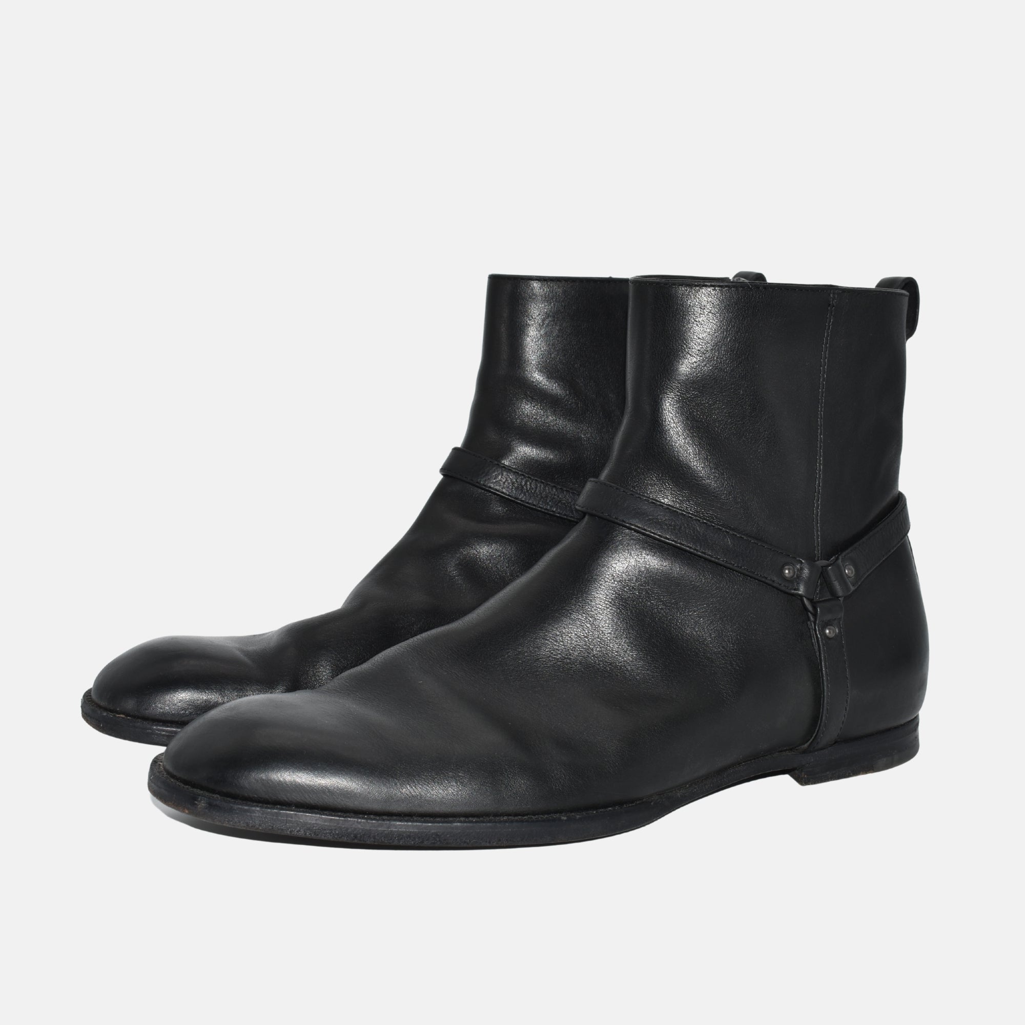 Black Half Boots made of Leather (EU 43)